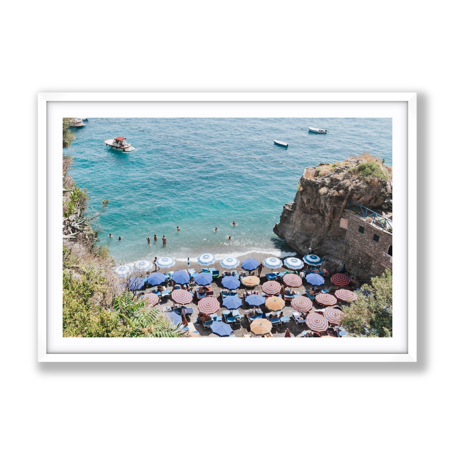 The Cove fine art print, Positano, Italy, Gallery, White Frame · Matboard, Fine Art Print