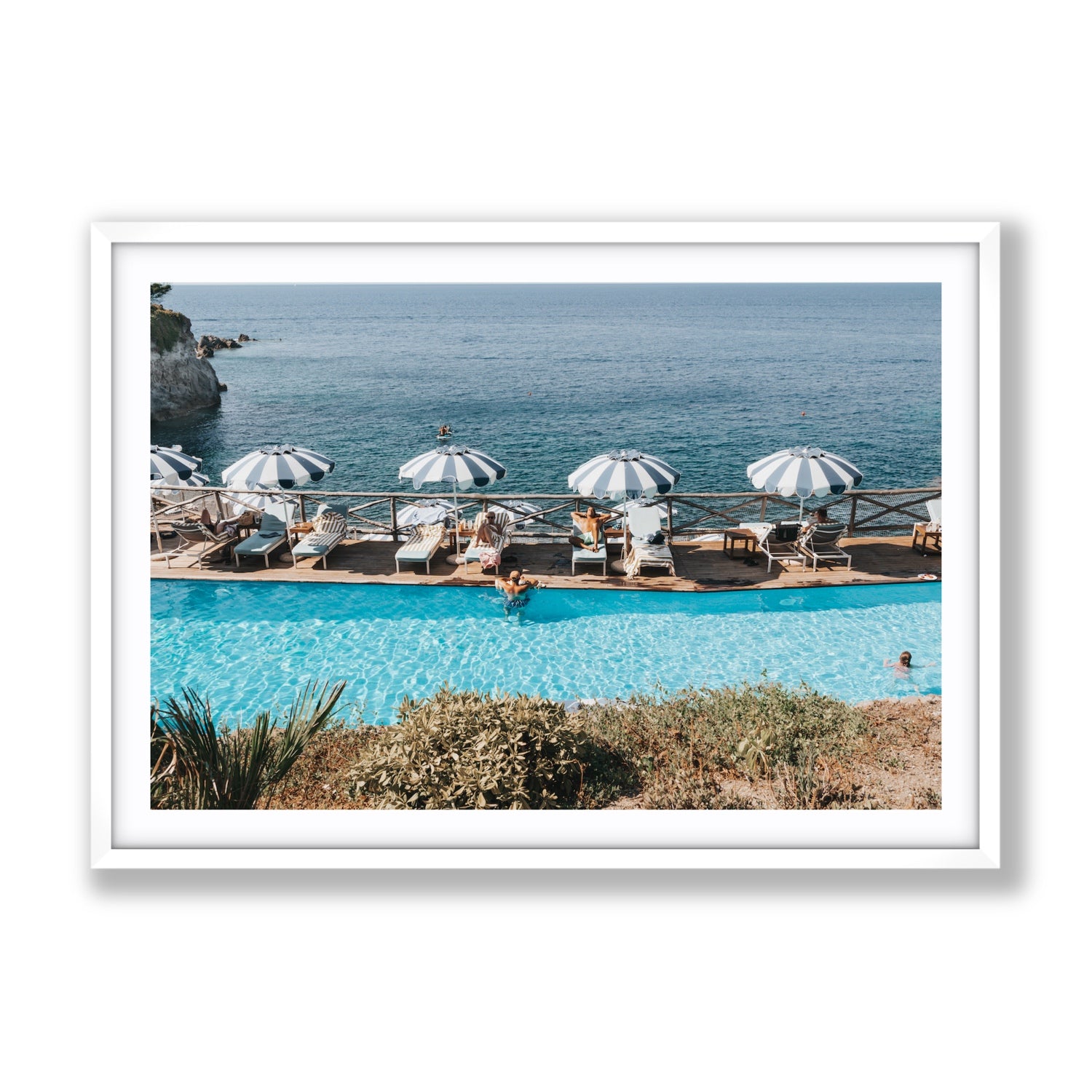 Hues Of Blues fine art print, Ischia, Italy, Gallery, White Frame · Matboard, Fine Art Print