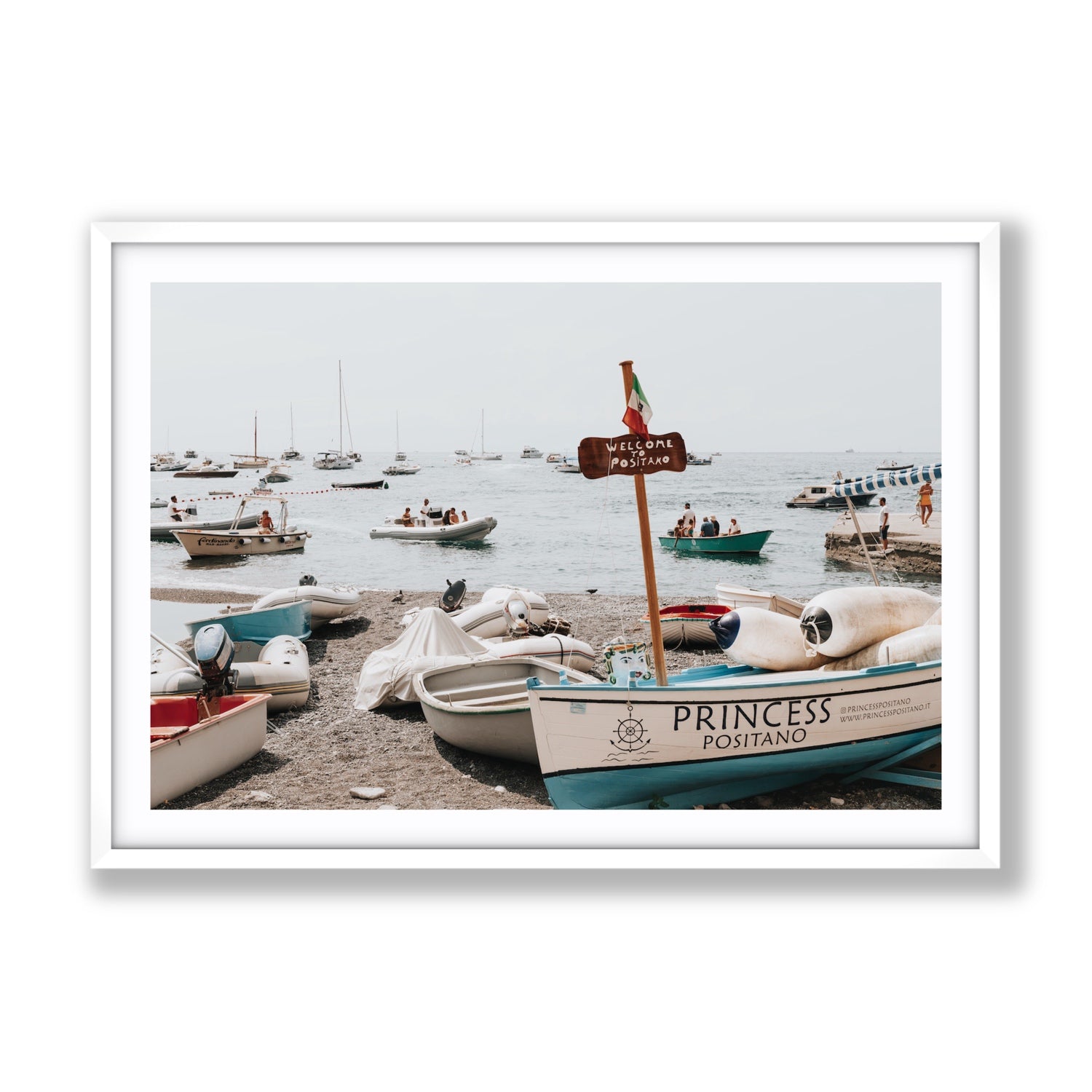 Princess Positano fine art print, Positano, Italy, Gallery, White Frame · Matboard, Fine Art Print