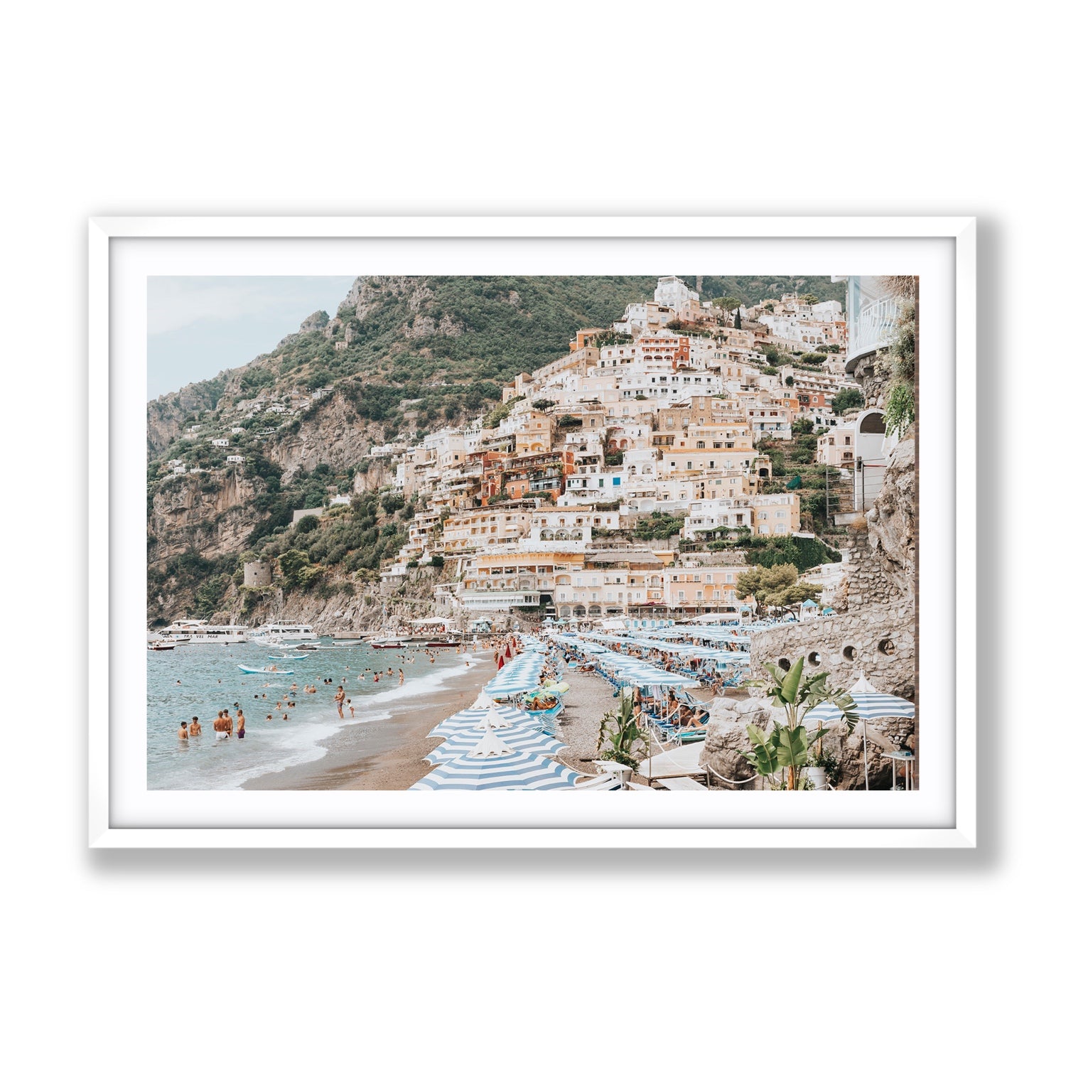 Villagio Sul Mare fine art print, Positano, Italy, Gallery, White Frame · Matboard, Fine Art Print
