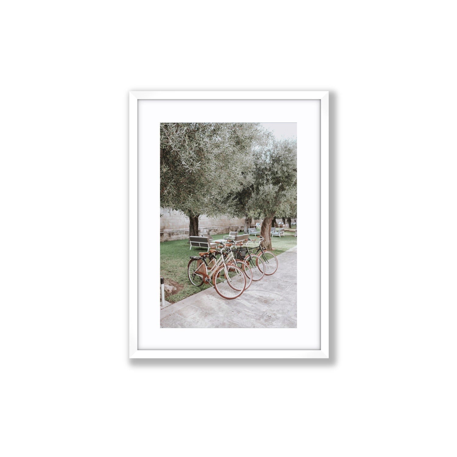 Classic Cruisers Puglia wall art Medium fine art print in white frame with matboard