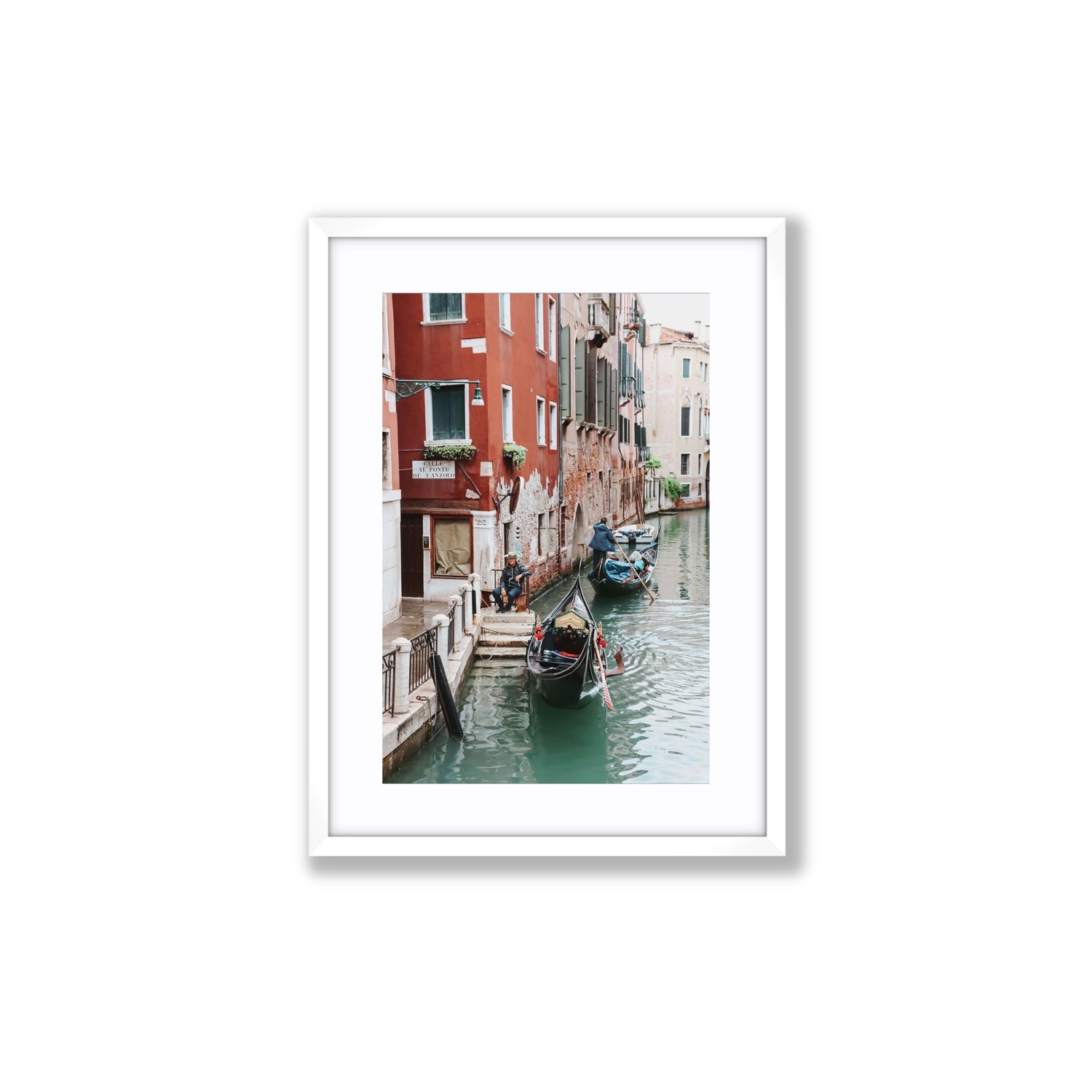 The Merchant Venice Canal Italian wall art Medium fine art print in white frame with matboard
