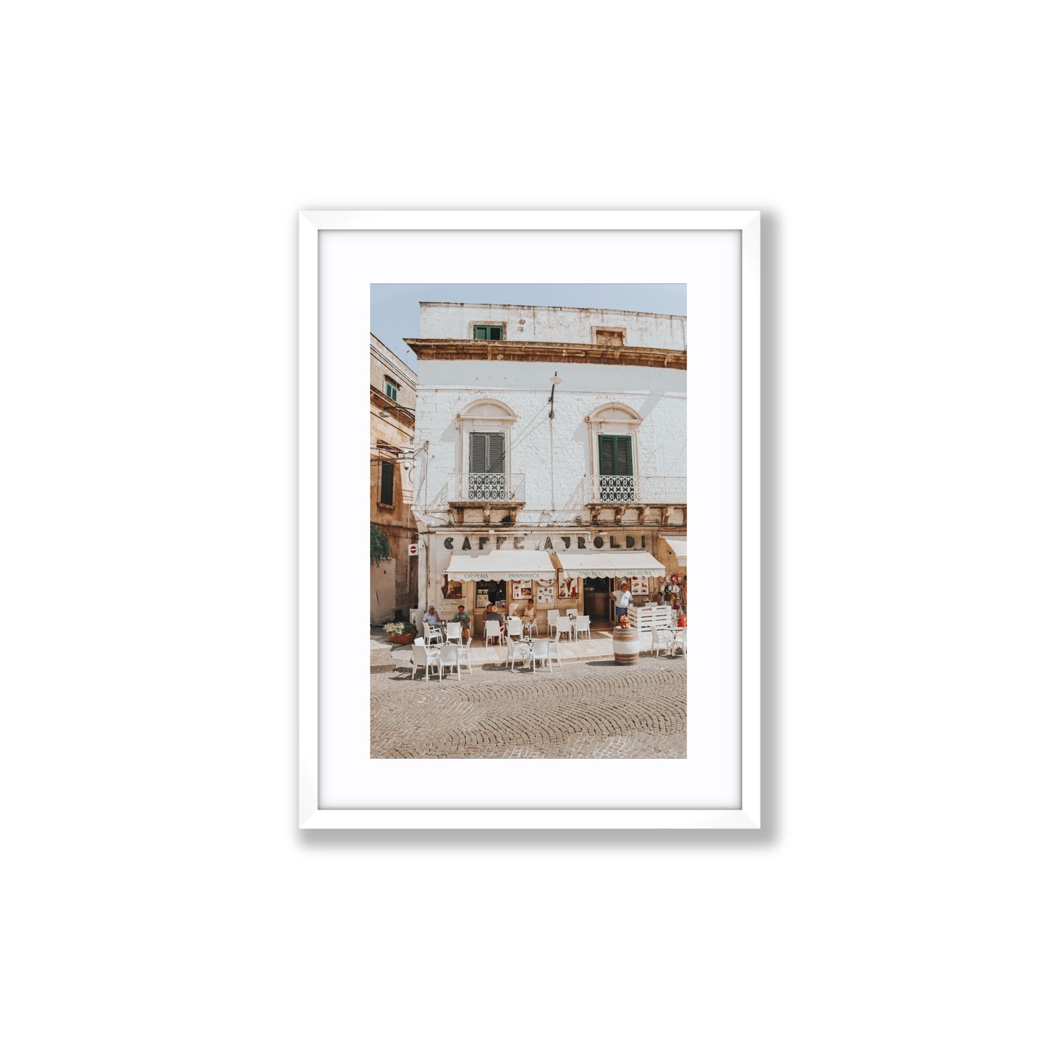 L'Ora di Pranzo Puglia L’Ora di Pranzo Italian art print Medium fine art print in white frame with matboard