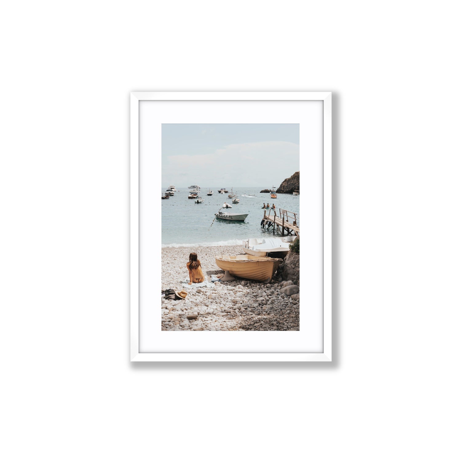 Solo Sojourn Nerano wall art Medium fine art print in white frame with matboard