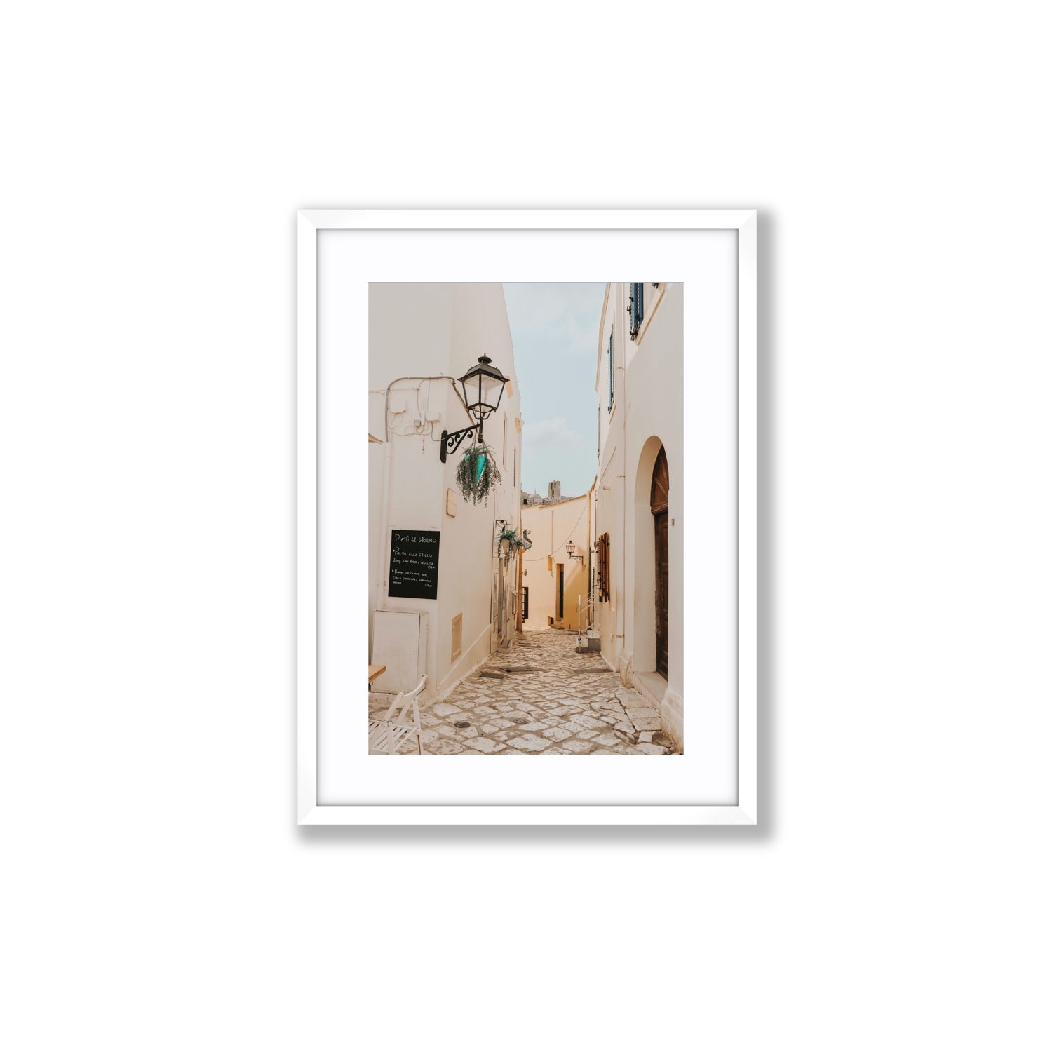 Twilight Passage Puglia Italian wall art Medium fine art print in white frame with matboard