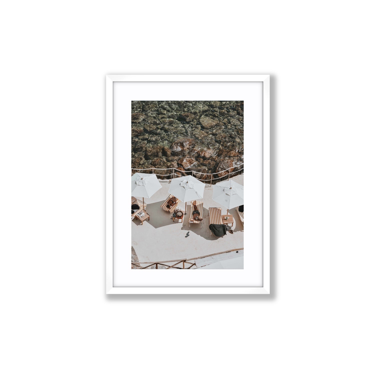 When Harry Met Sally Tuscany coastal wall art Medium fine art print in white frame with matboard