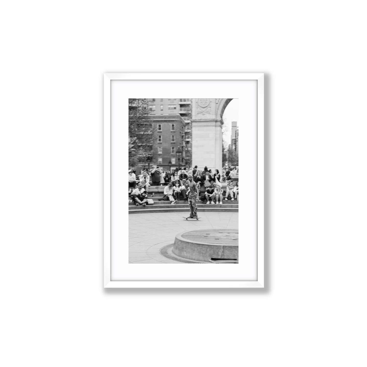 Parkside Pirouettes New York NYC Black & White wall art Medium fine art print in white frame with matboard