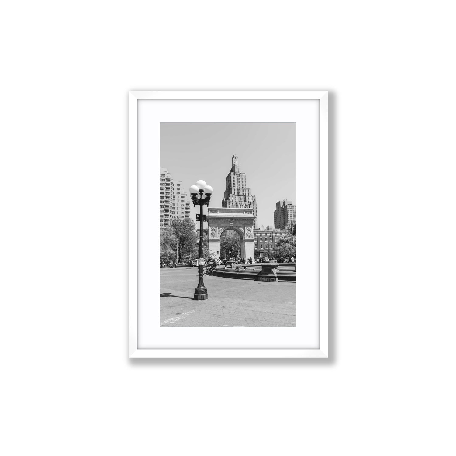 Pole Position New York NYC Black & White wall art Medium fine art print in white frame with matboard
