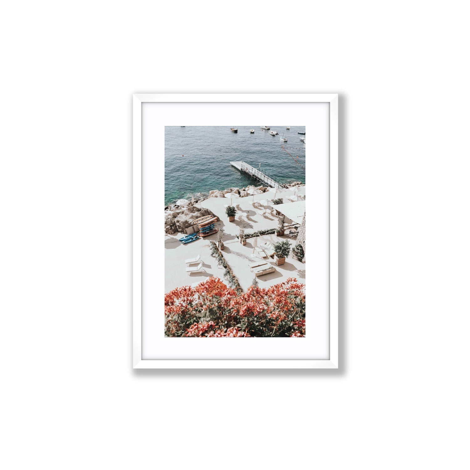 A Work of Art Amalfi coastal wall art Medium fine art print in white frame with matboard