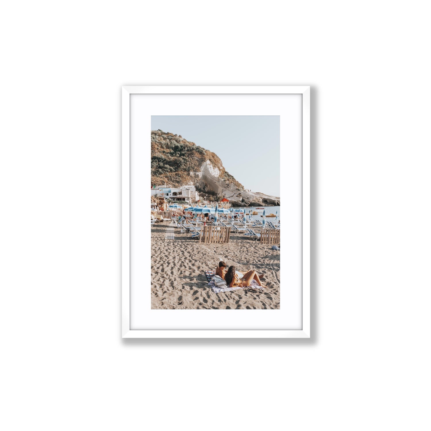 Beach Buddies fine art print, Ischia, Italy, Medium, White Frame · Matboard, Fine Art Print