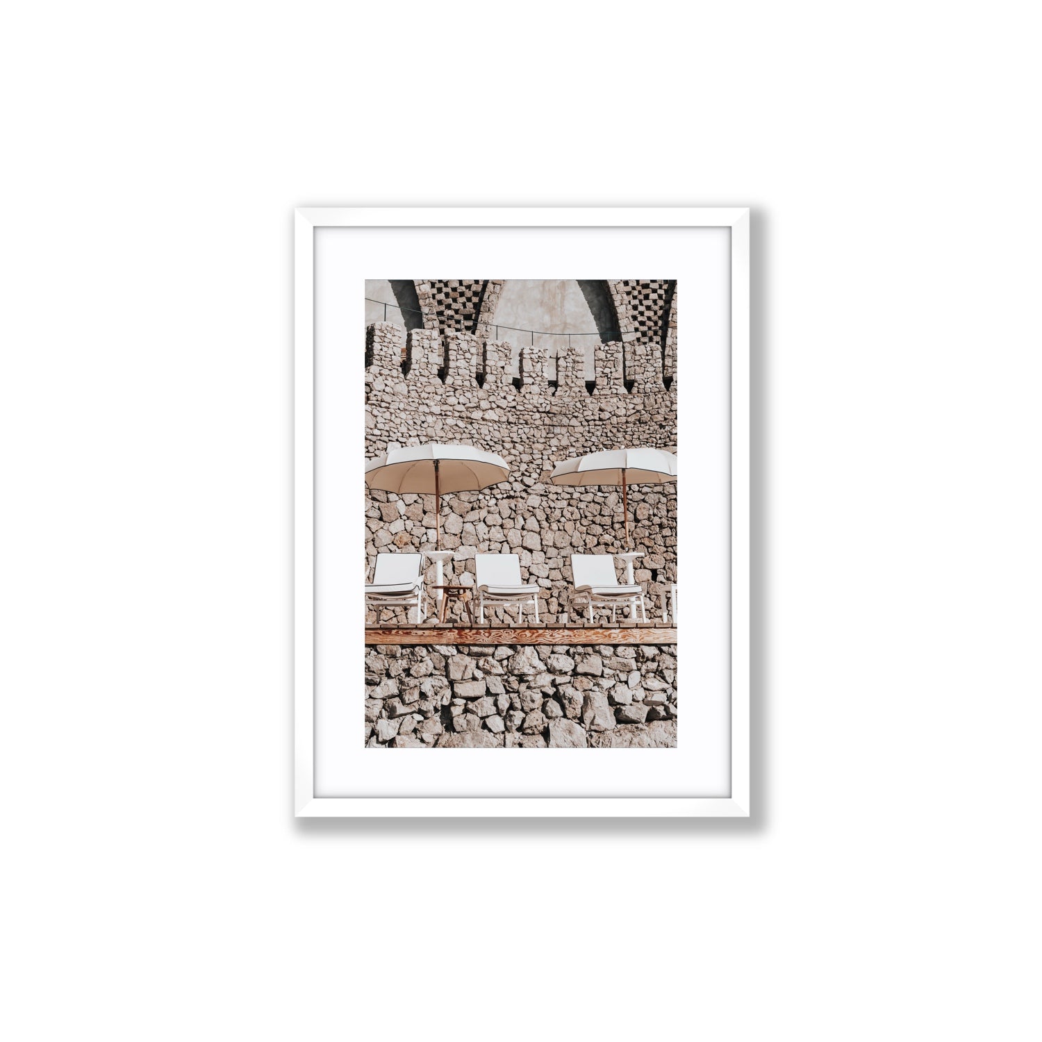 Pietra Amalfitana fine art print, Amalfi, Italy, luxury escapes artwork, Medium, White Frame · Matboard, Fine Art Print