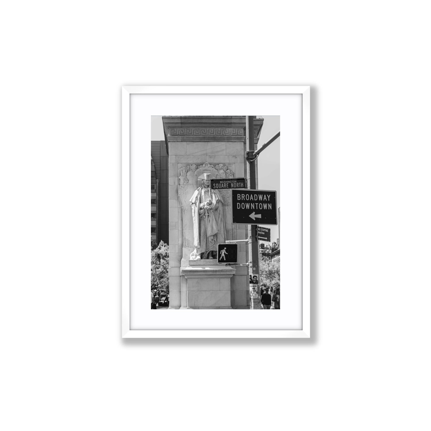 Silent Sentinels New York NYC Black & White wall art Medium fine art print in white frame with matboard