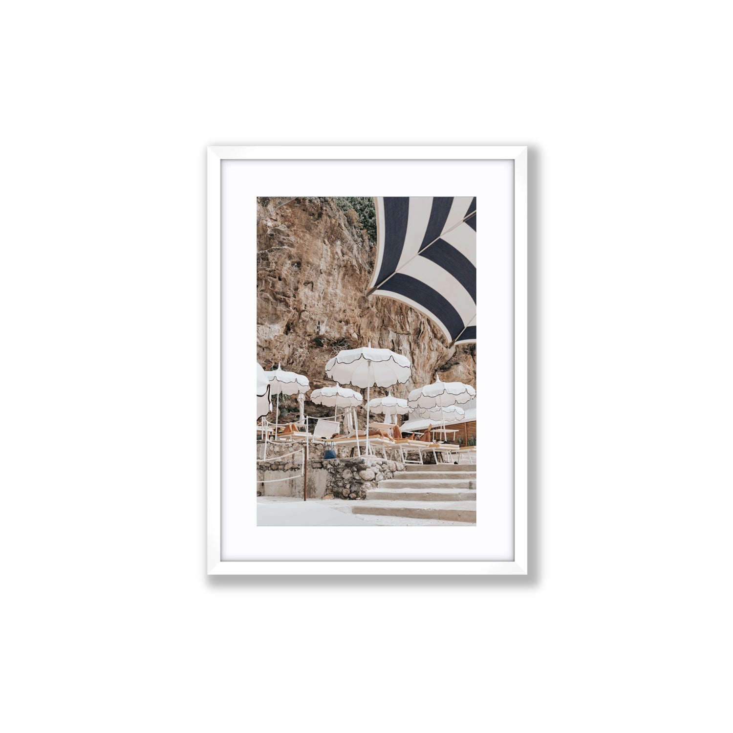 Rocky Refuge fine art print, Positano, Italy, Medium, White Frame · Matboard, Fine Art Print