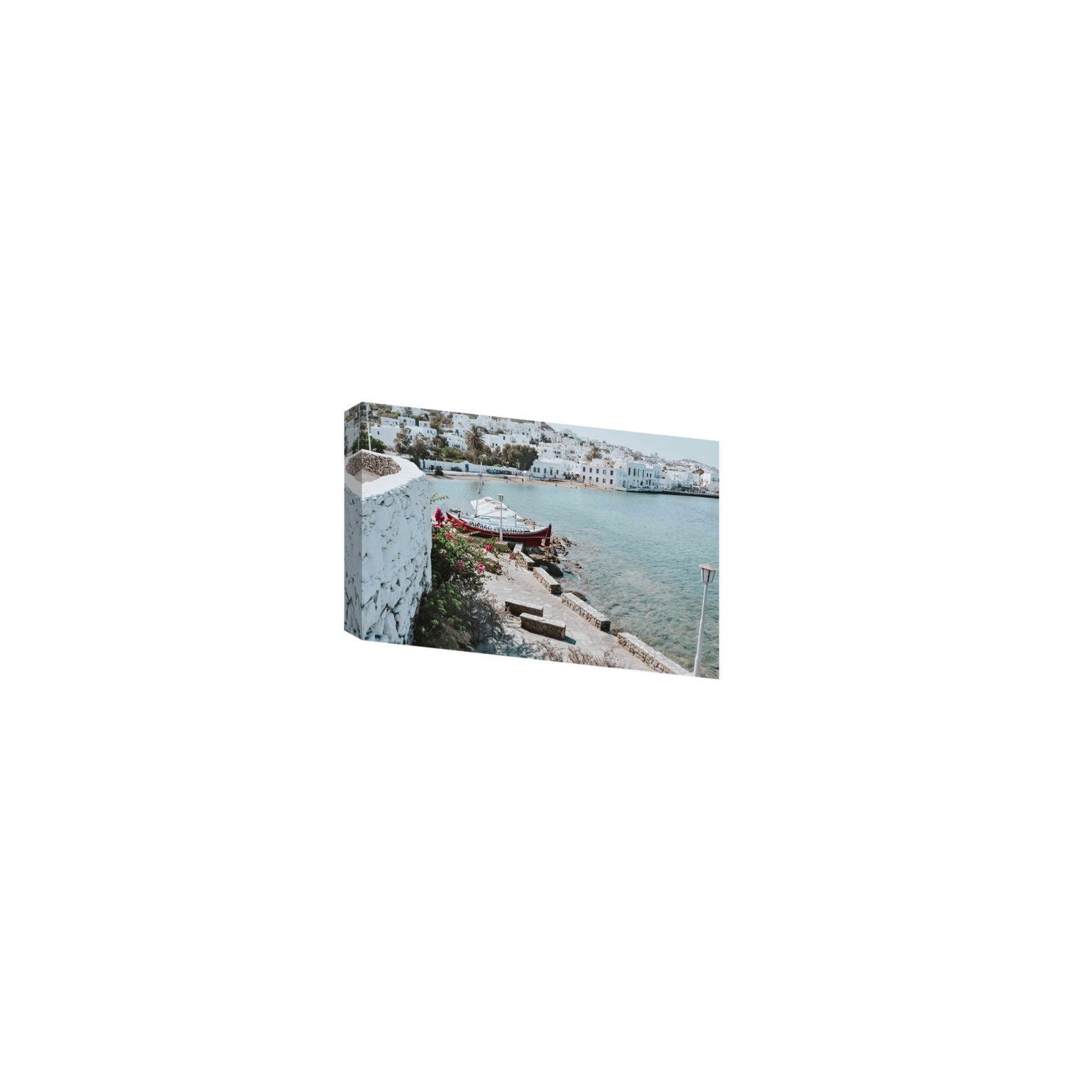 Harika Mykonos Greek island wall art Small stretched canvas print