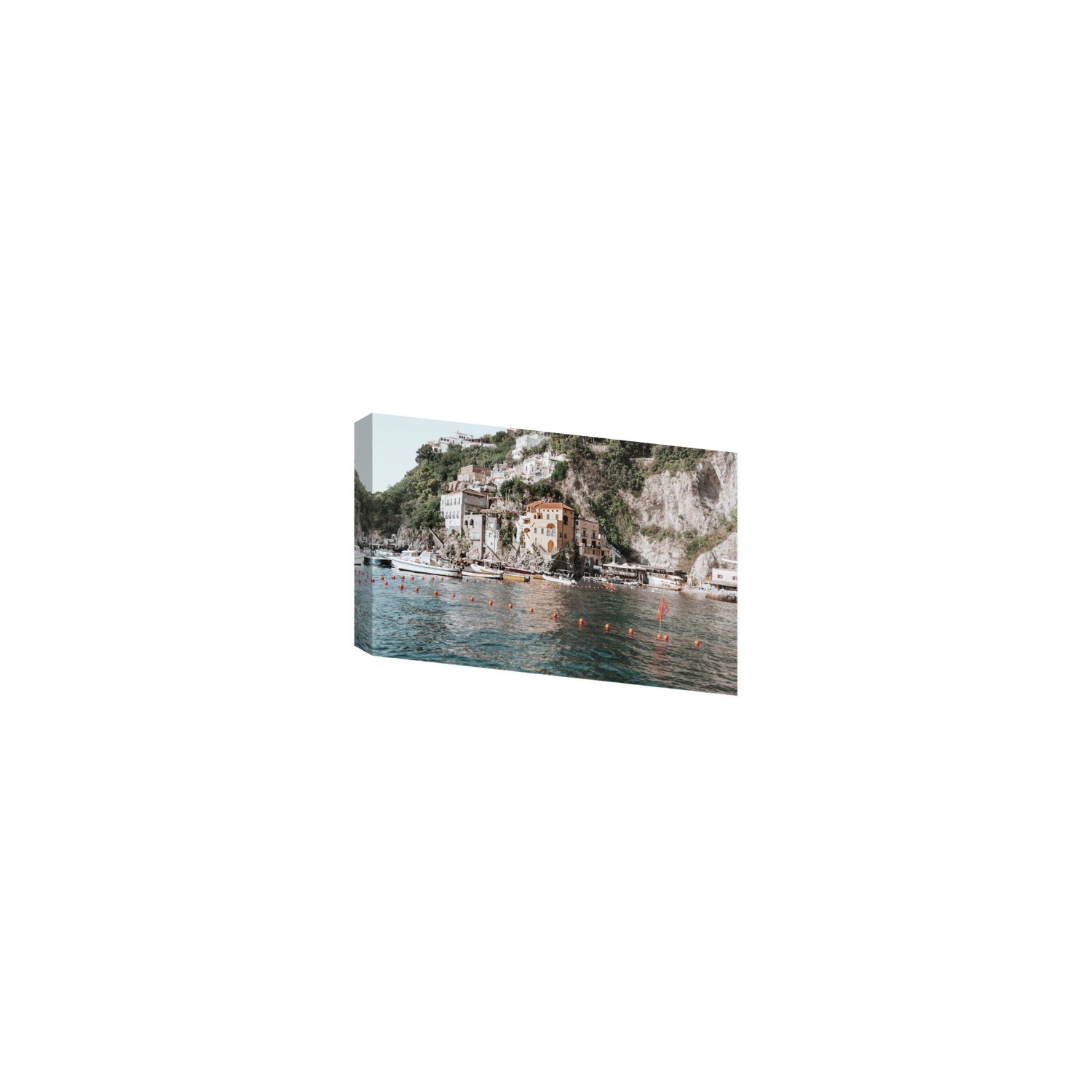 Amalfi Villas fine art print, Amalfi, Italy, coastal scenes artwork, Small, Stretched Canvas