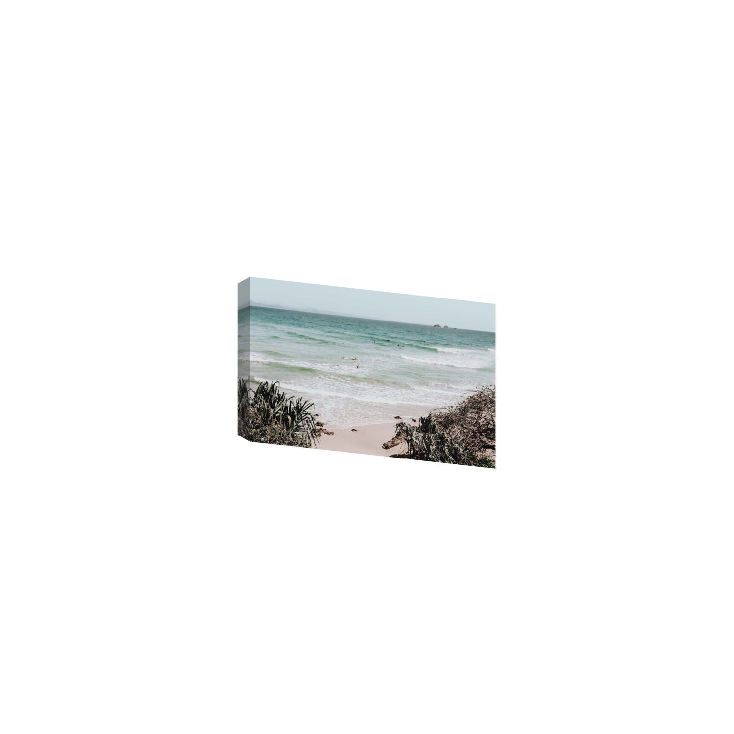 Surf City Byron Bay Surf coastal wall art Small stretched canvas print