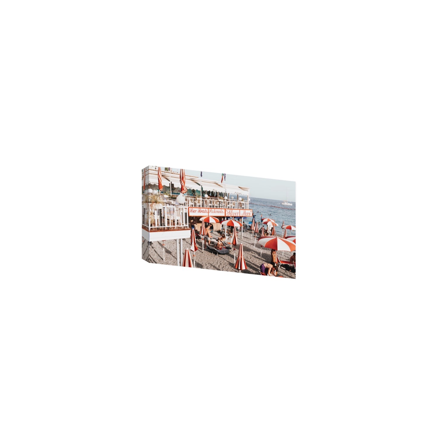 Silver Moon Amalfi Mediterranean wall art Small stretched canvas print