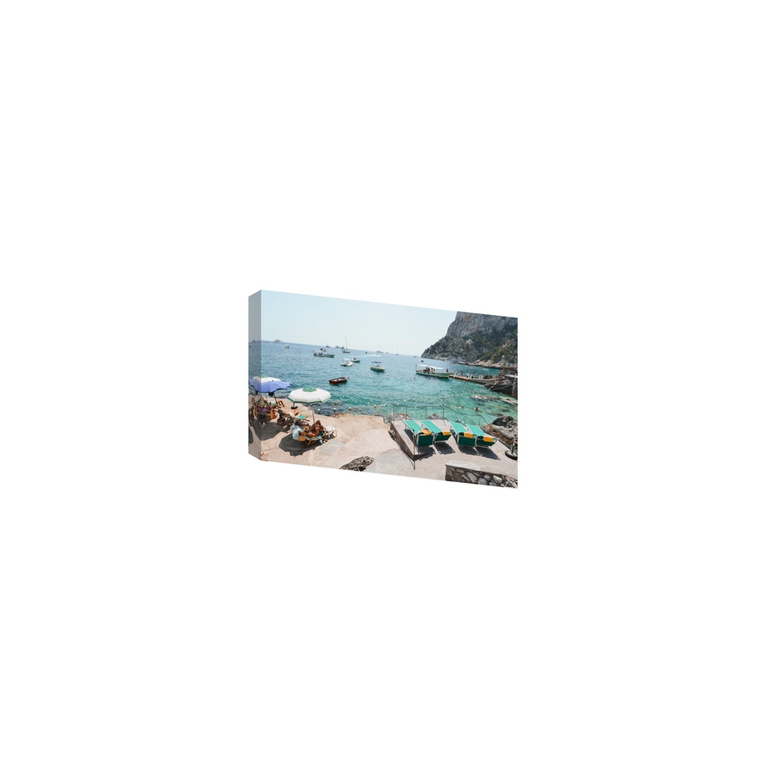 Save Me A Seat Capri Mediterranean wall art Small stretched canvas print