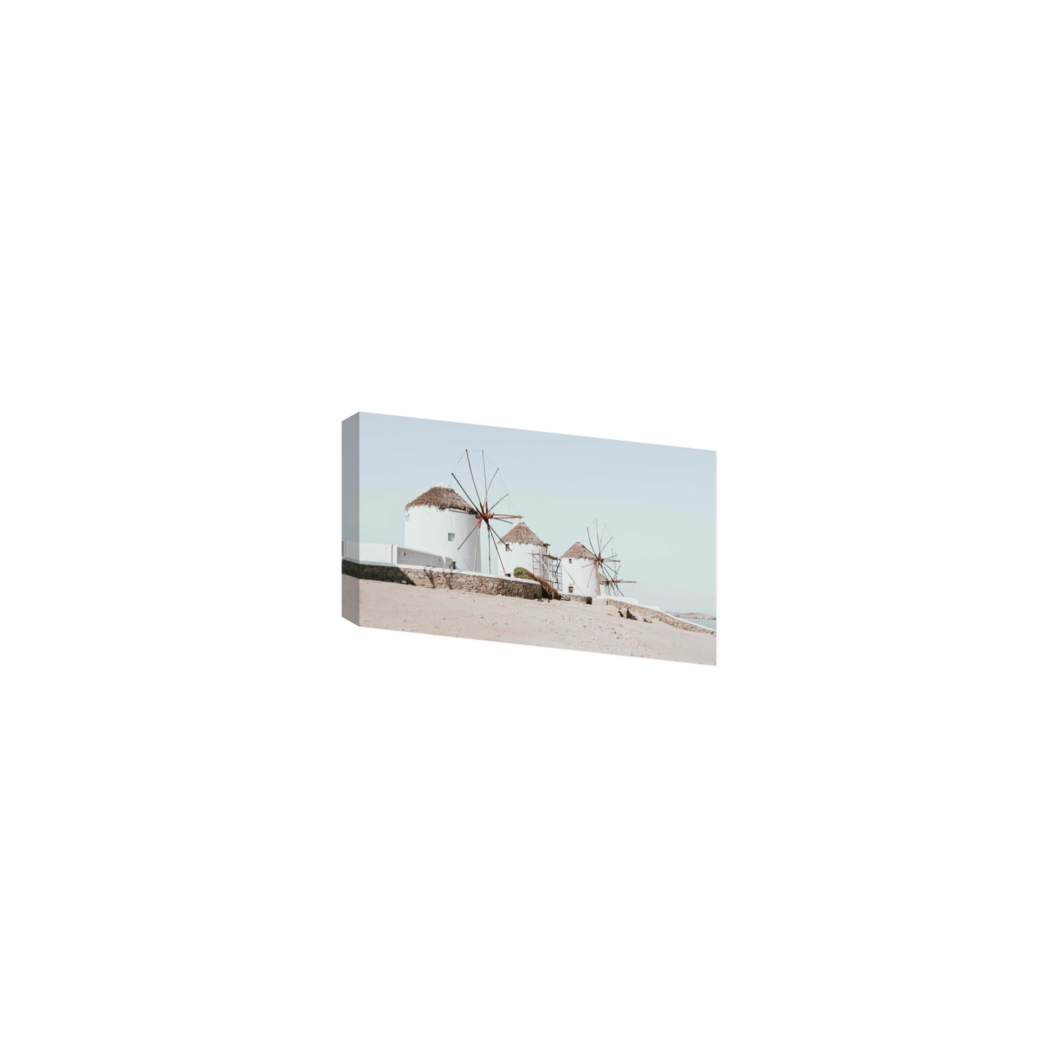 Rustic Icons Mykonos Greek island wall art Small stretched canvas print