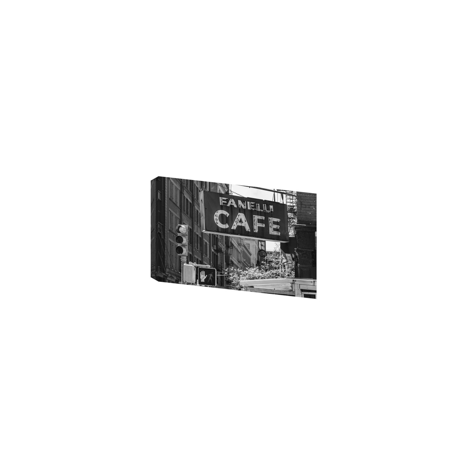 Soho Neon New York NYC Black & White wall art Small stretched canvas print