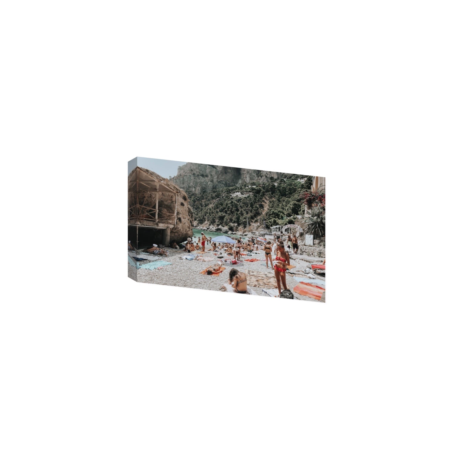 Spiaggia Da Gioia Capri beach coastal wall art Medium stretched canvas print