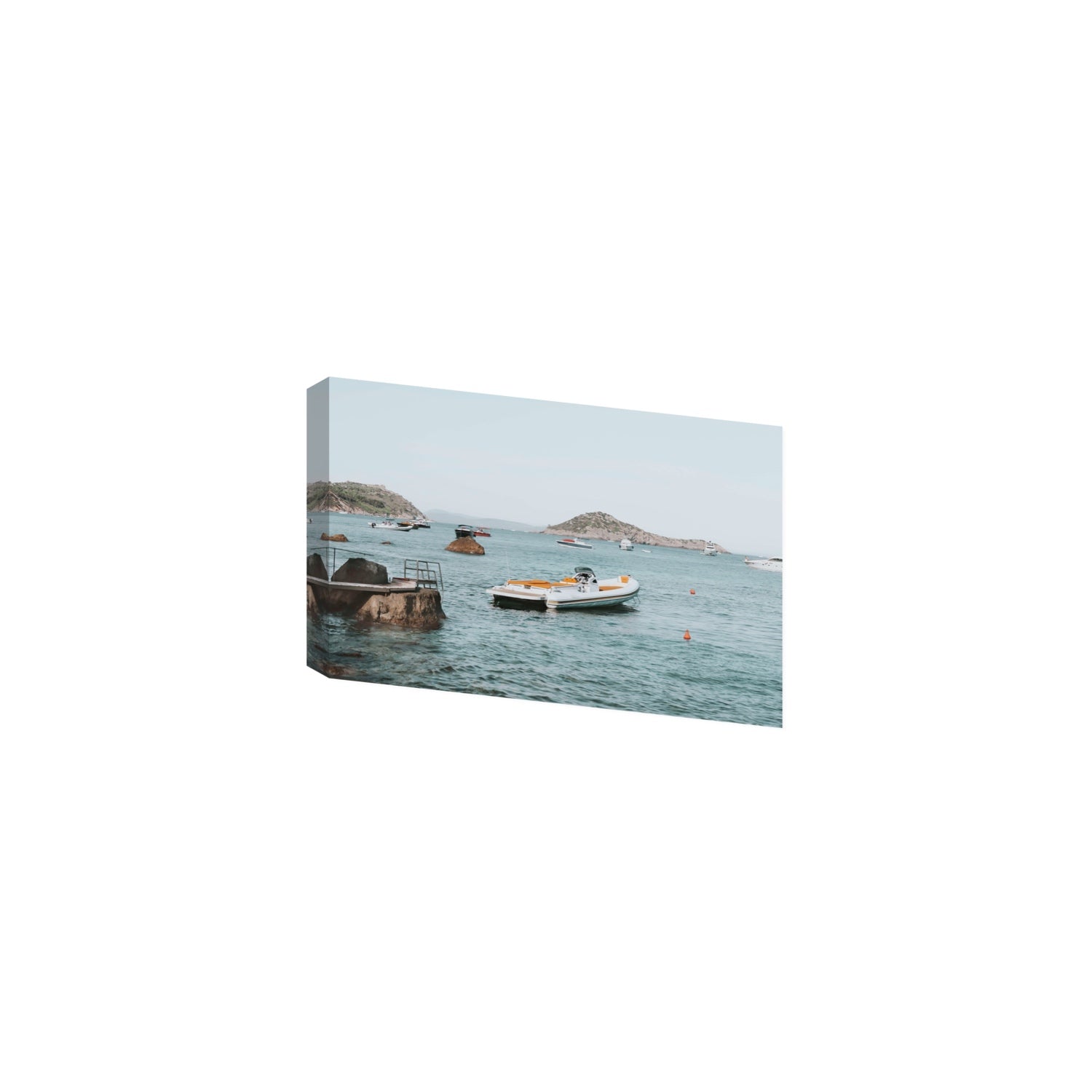 The Azure Sea Tuscany coastal Italian wall art Medium stretched canvas print