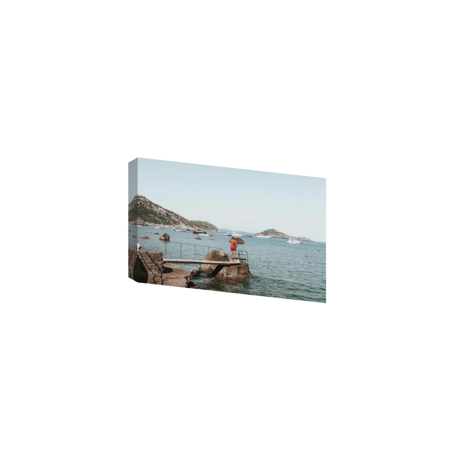 Out Of Office Tuscany coastal Italian wall art Medium stretched canvas print