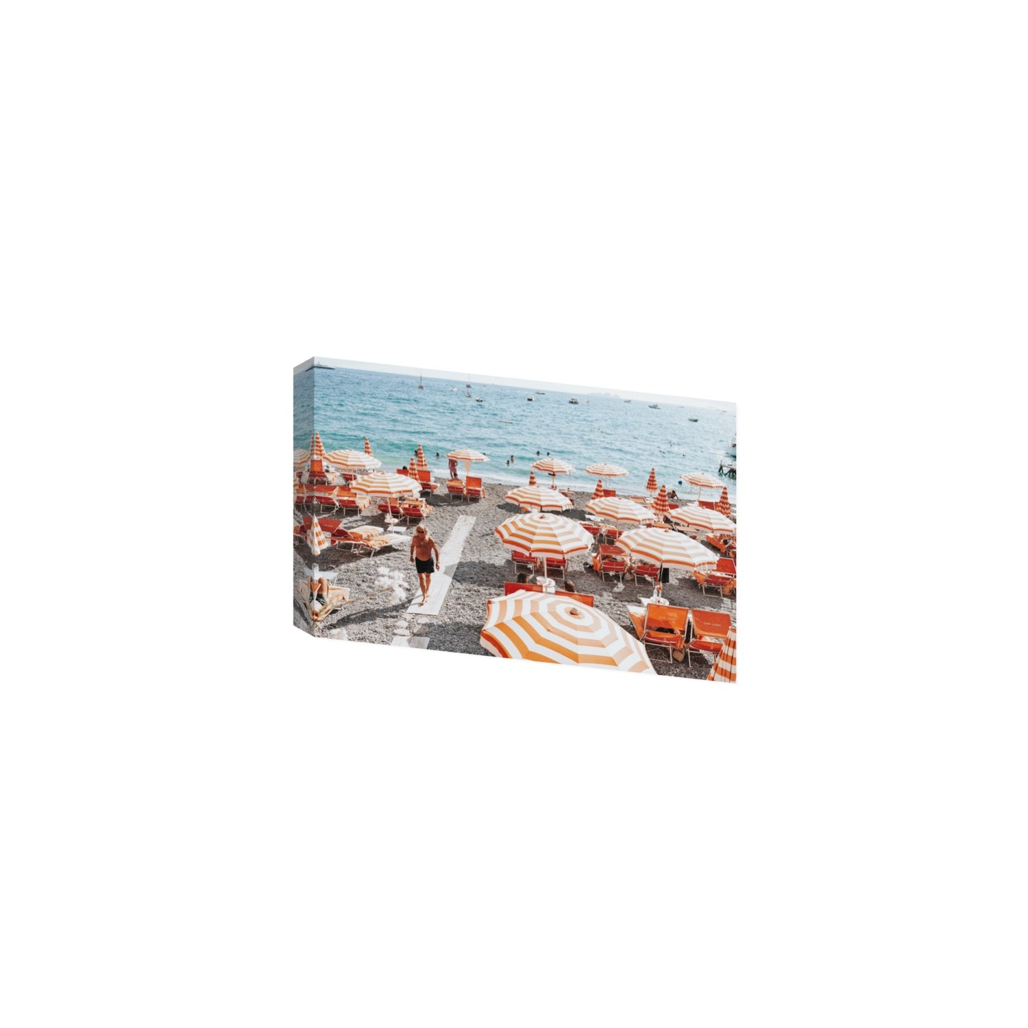 Shoreline Strut Positano wall art Medium stretched canvas print