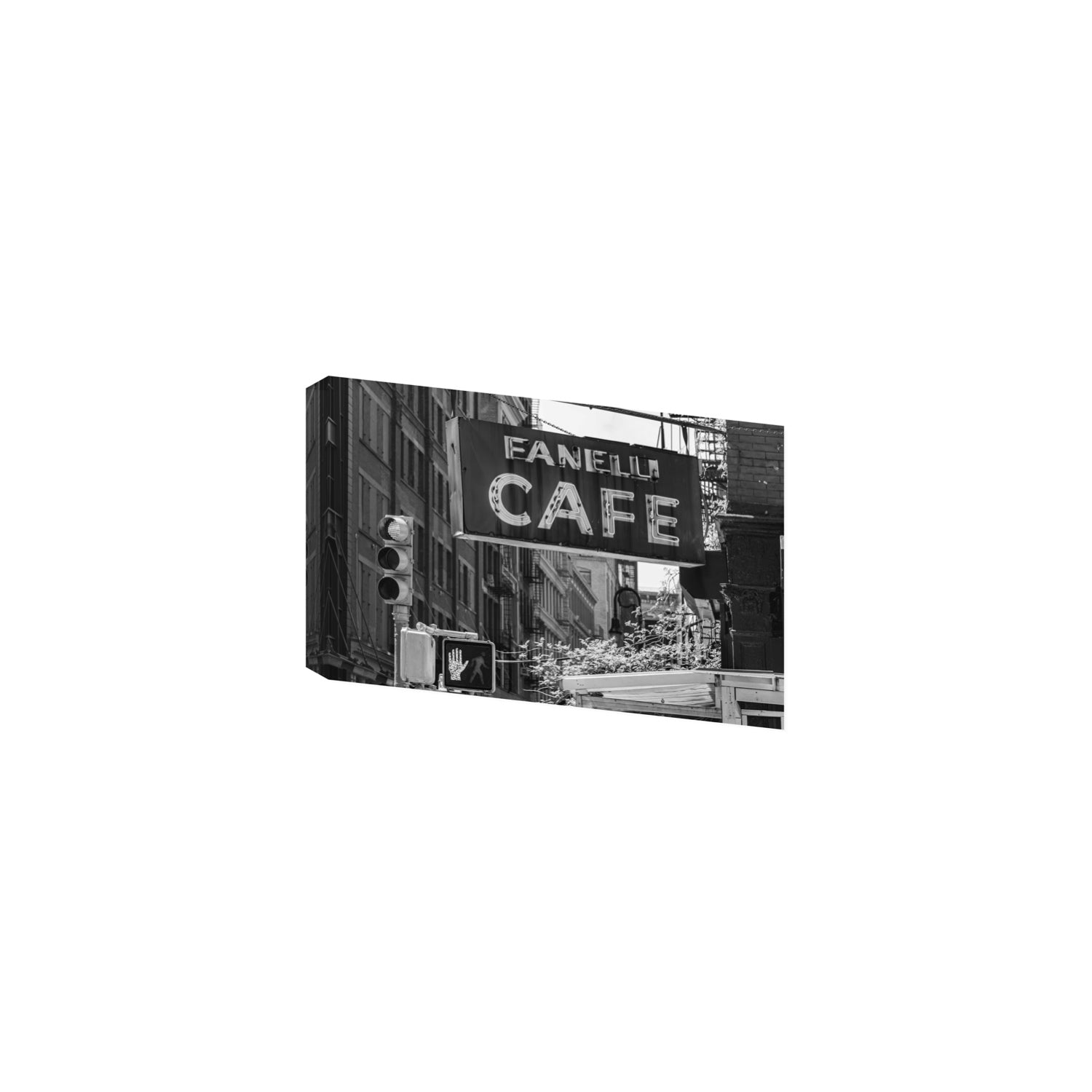 Soho Neon New York NYC Black & White wall art Medium stretched canvas print