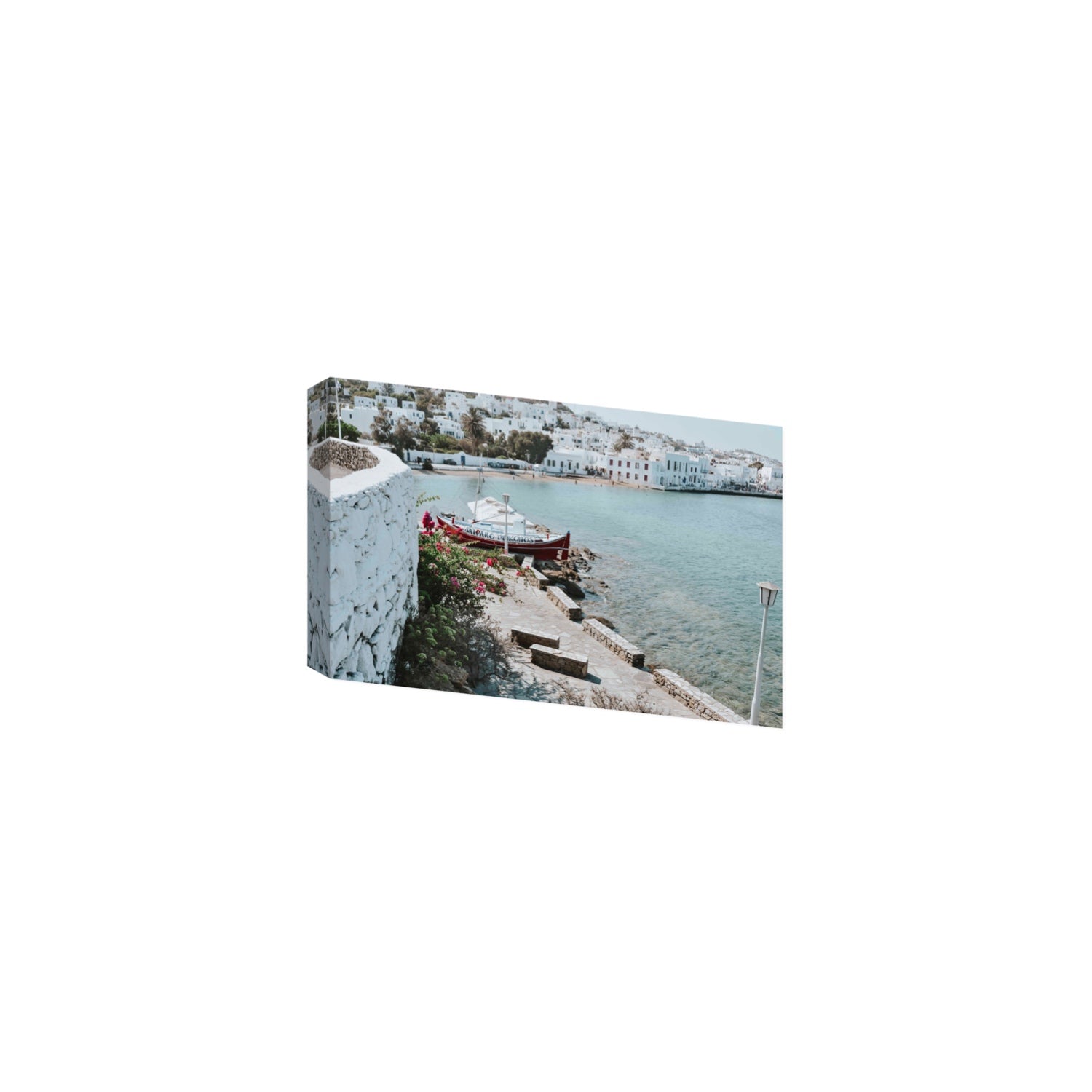 Harika Mykonos Greek island wall art Medium stretched canvas print