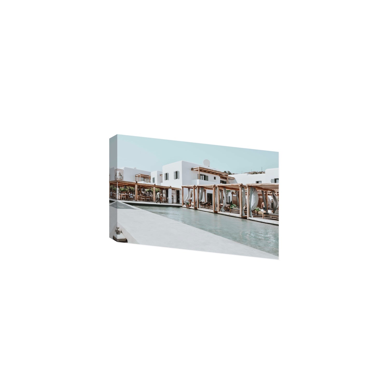 Polytelís Mykonos Greek island wall art Medium stretched canvas print