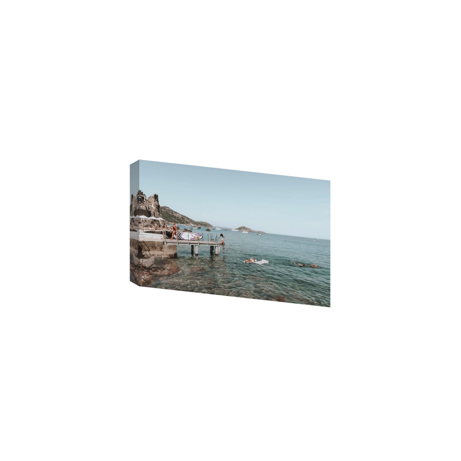 Retro Glamour Tuscany coastal Italian wall art Medium stretched canvas print