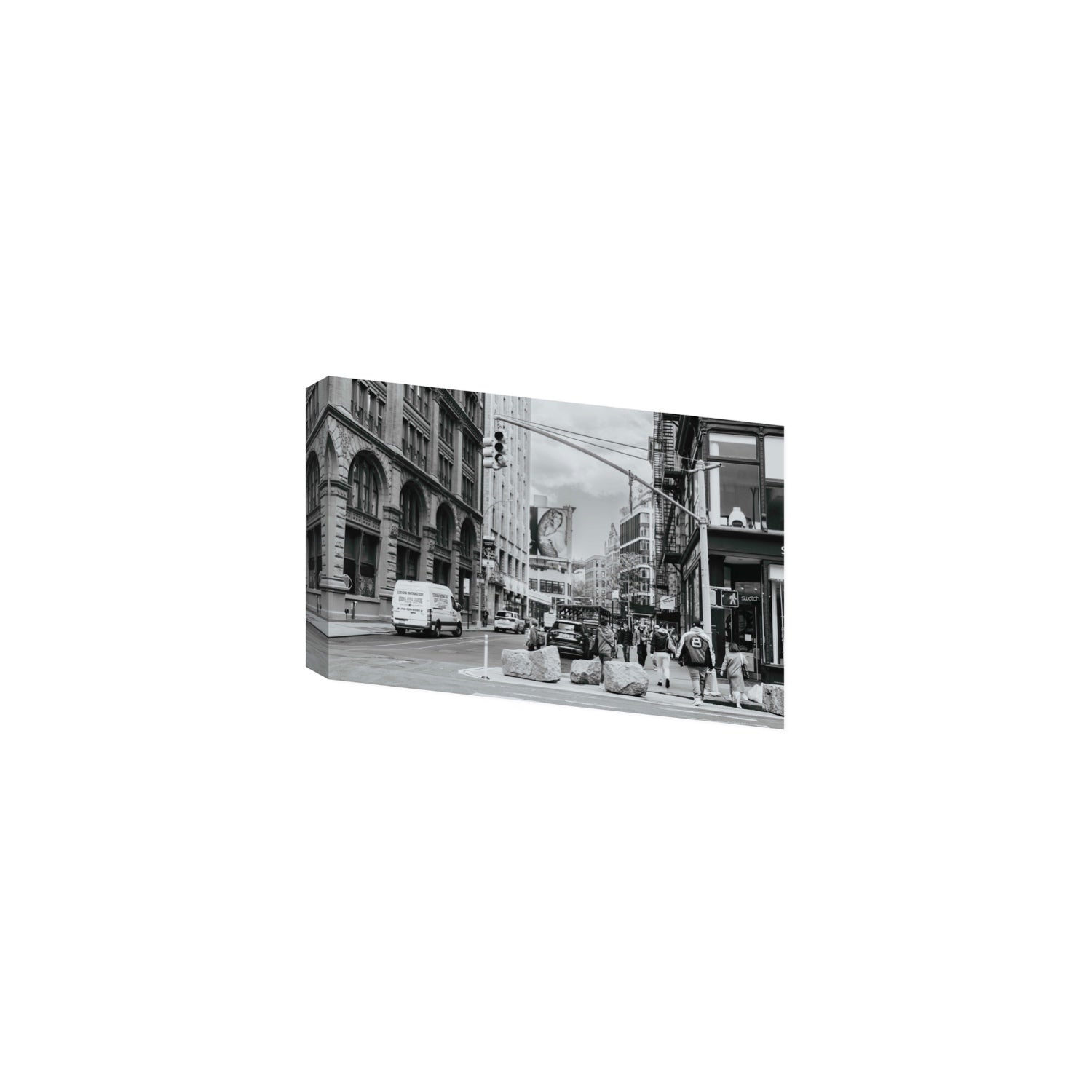 Inkwell Metropolis New York NYC Black & White wall art Medium stretched canvas print