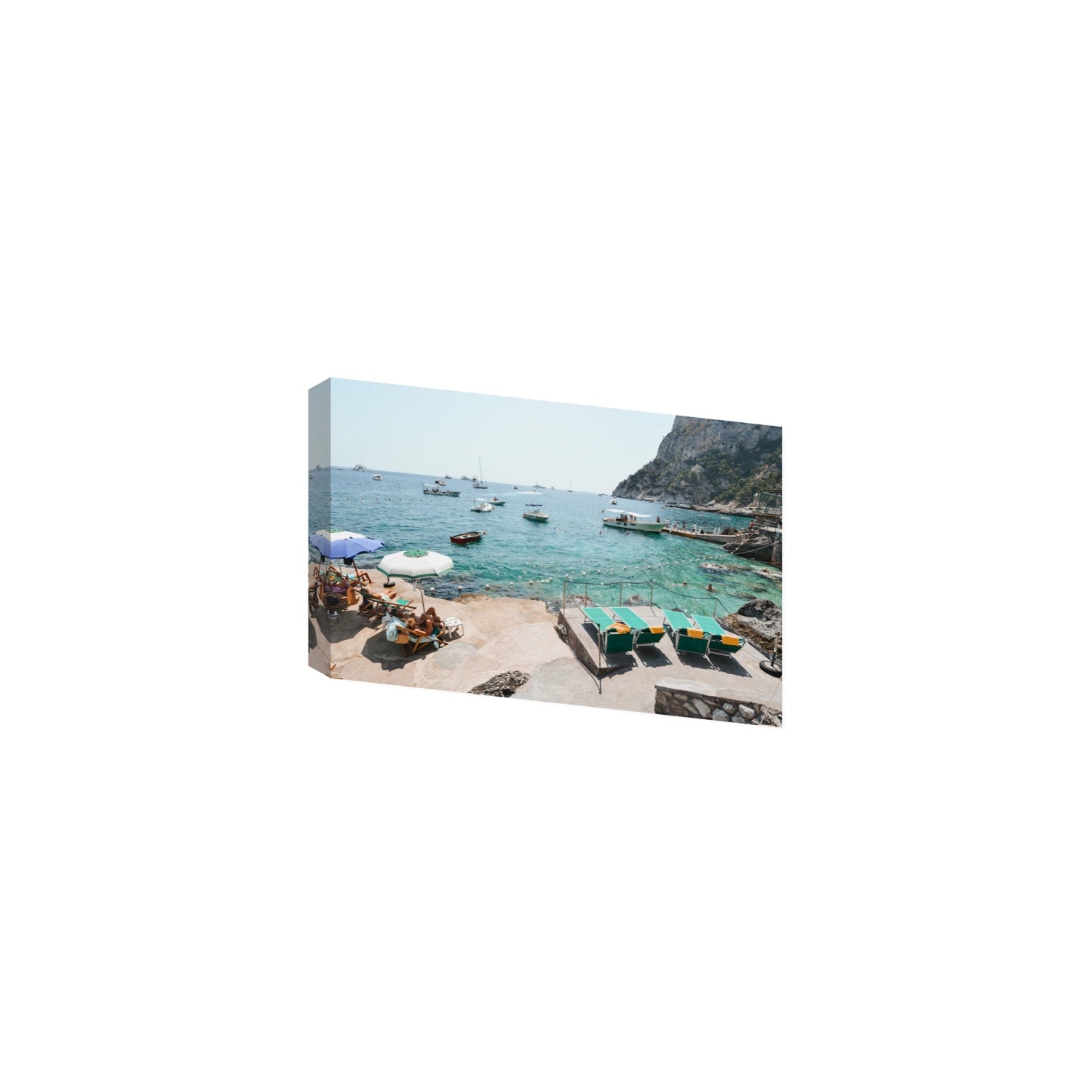 Save Me A Seat Capri Mediterranean wall art Medium stretched canvas print