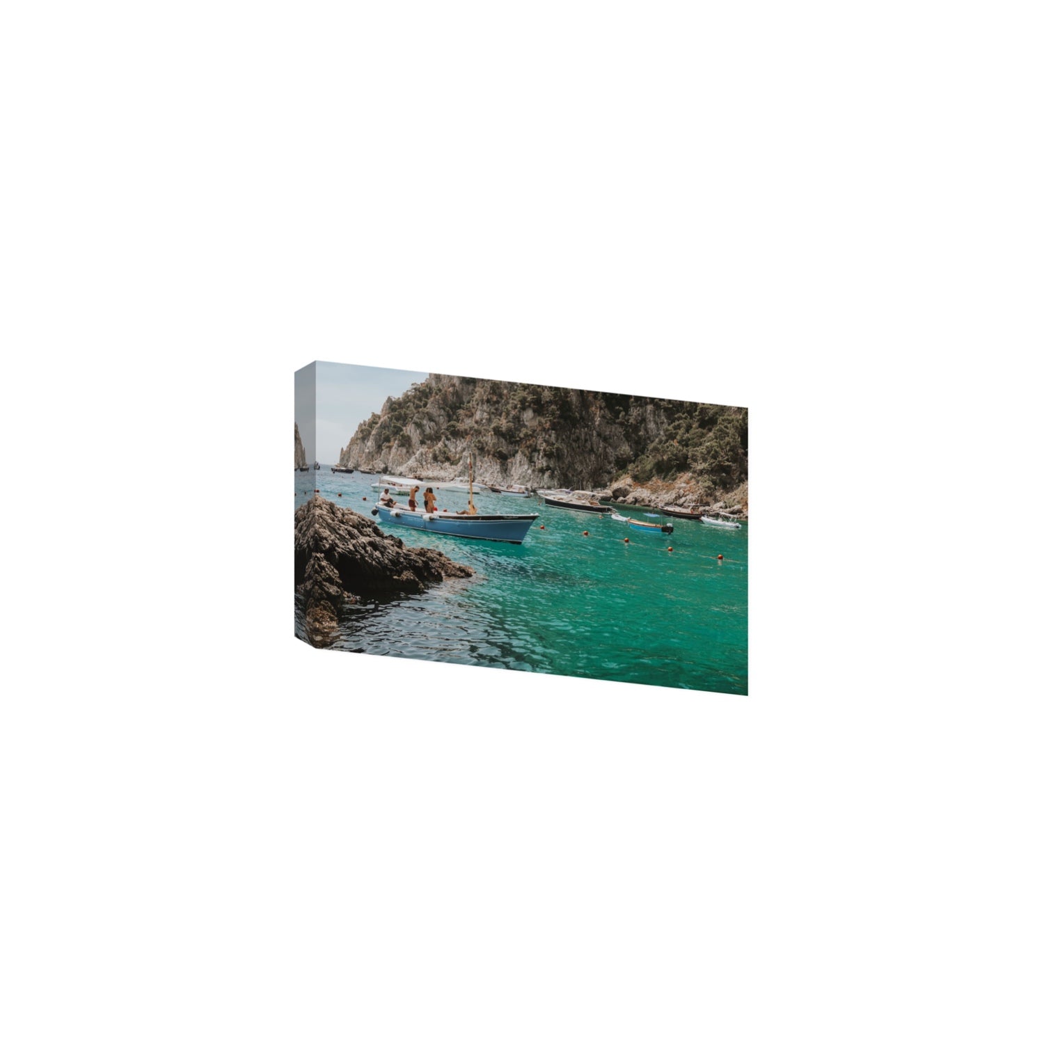Cozy Cove Capri coastal Mediterranean wall art Medium stretched canvas print