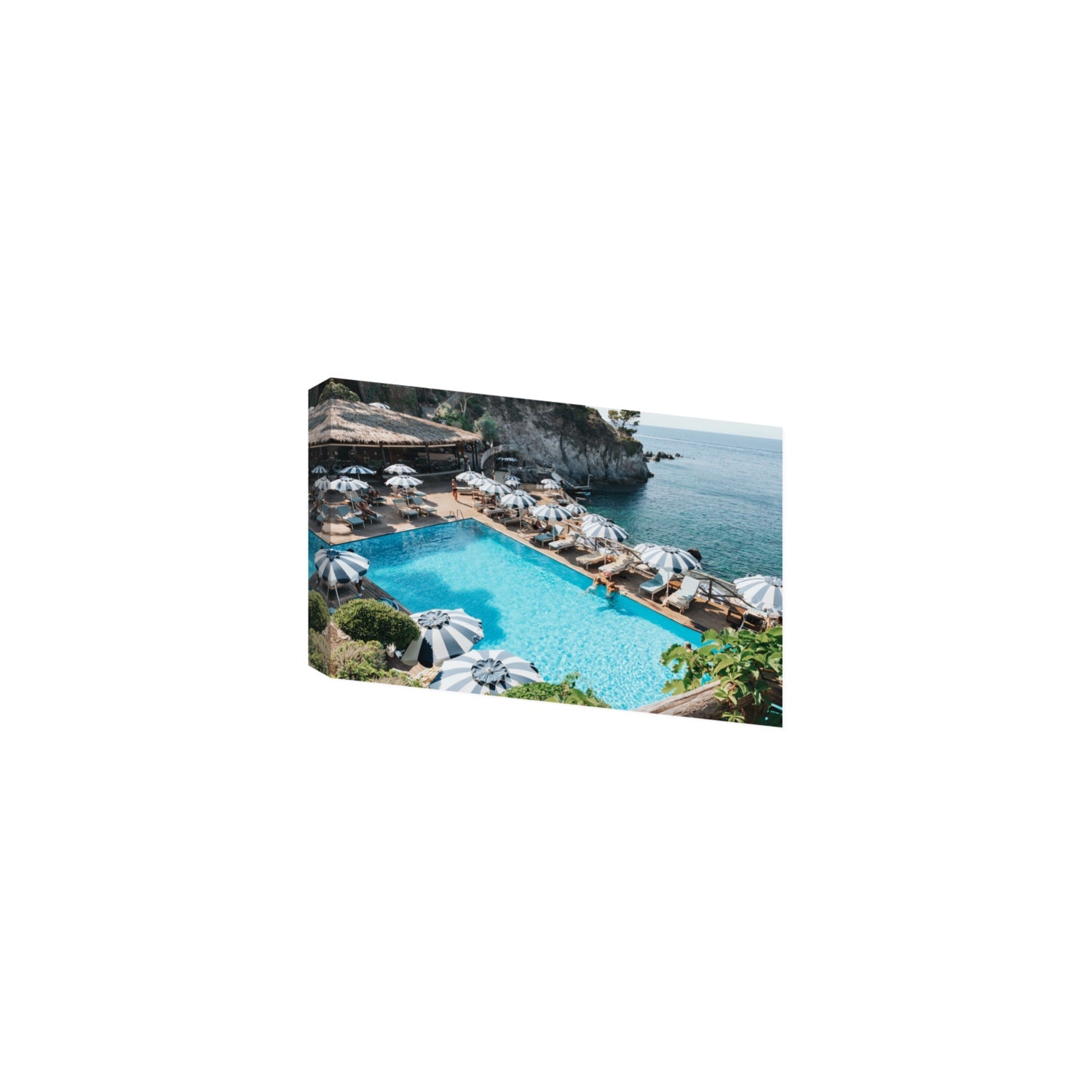 Oceanview Ischia Italian coastal wall art Medium stretched canvas print