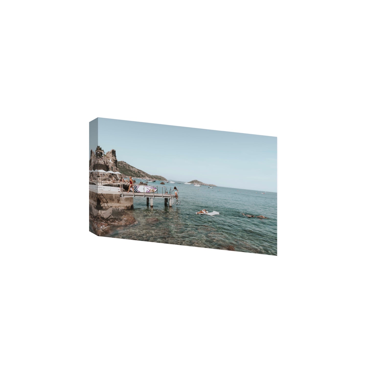 Retro Glamour Tuscany coastal Italian wall art Large stretched canvas print