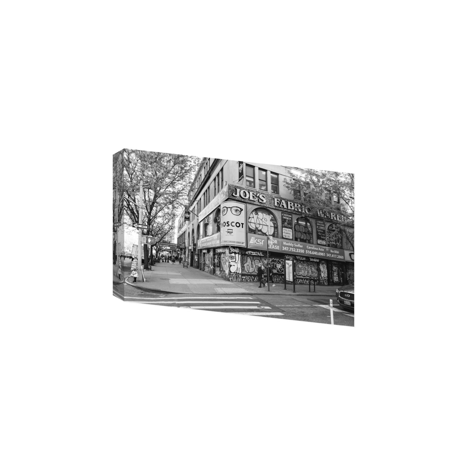 Wall Poetry New York NYC Black & White wall art Large stretched canvas print