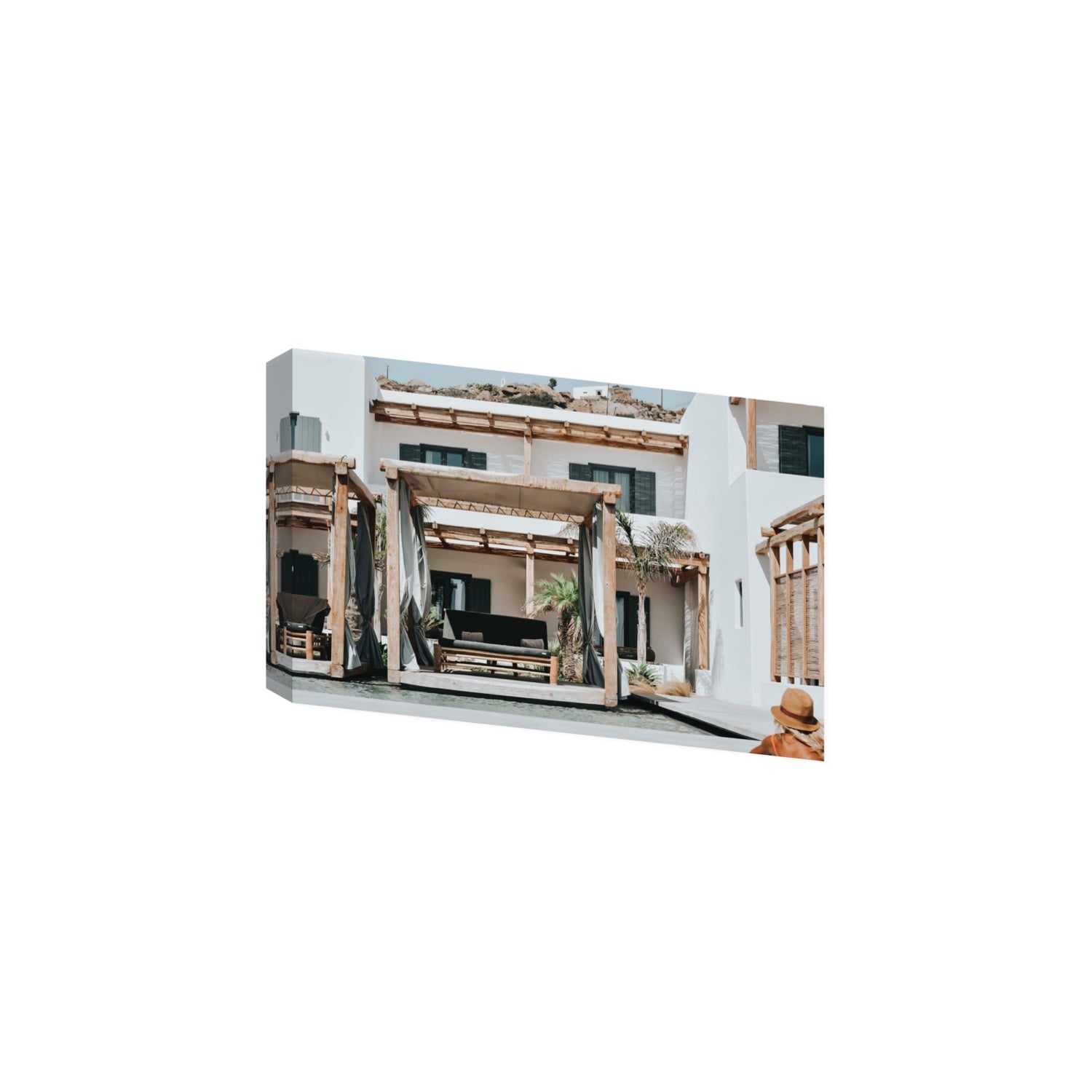 Dream Villa fine art print, Mykonos, Greece, Large, Stretched Canvas