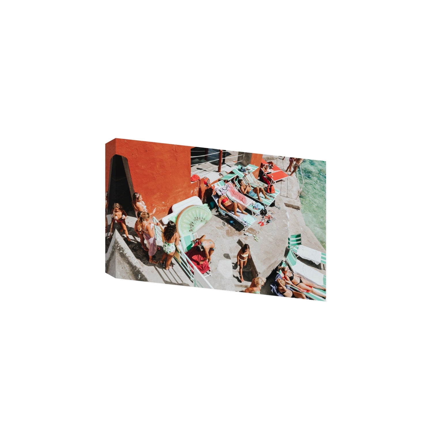 Italianita Capri beach Mediterranean wall art Large stretched canvas print