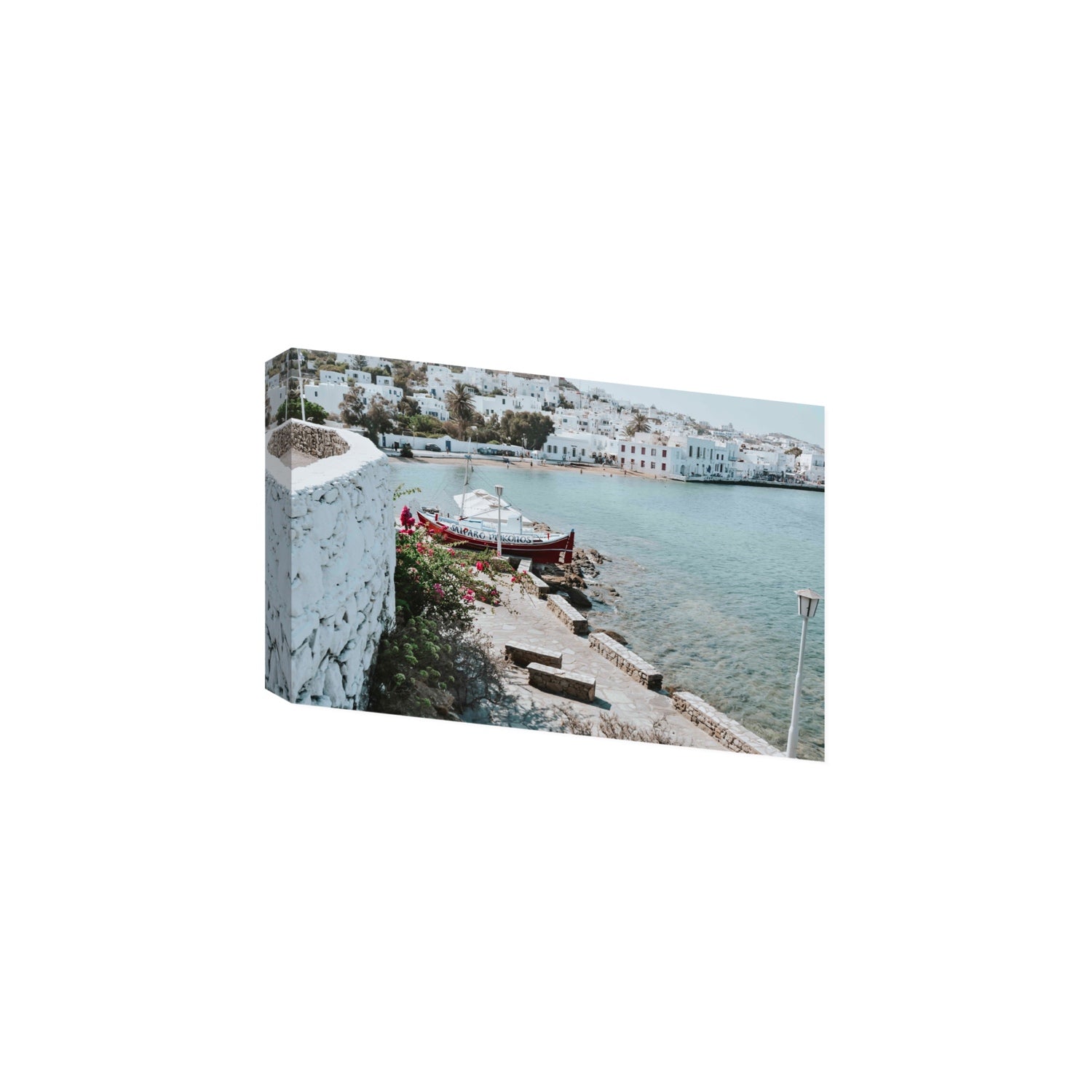 Harika Mykonos Greek island wall art Large stretched canvas print