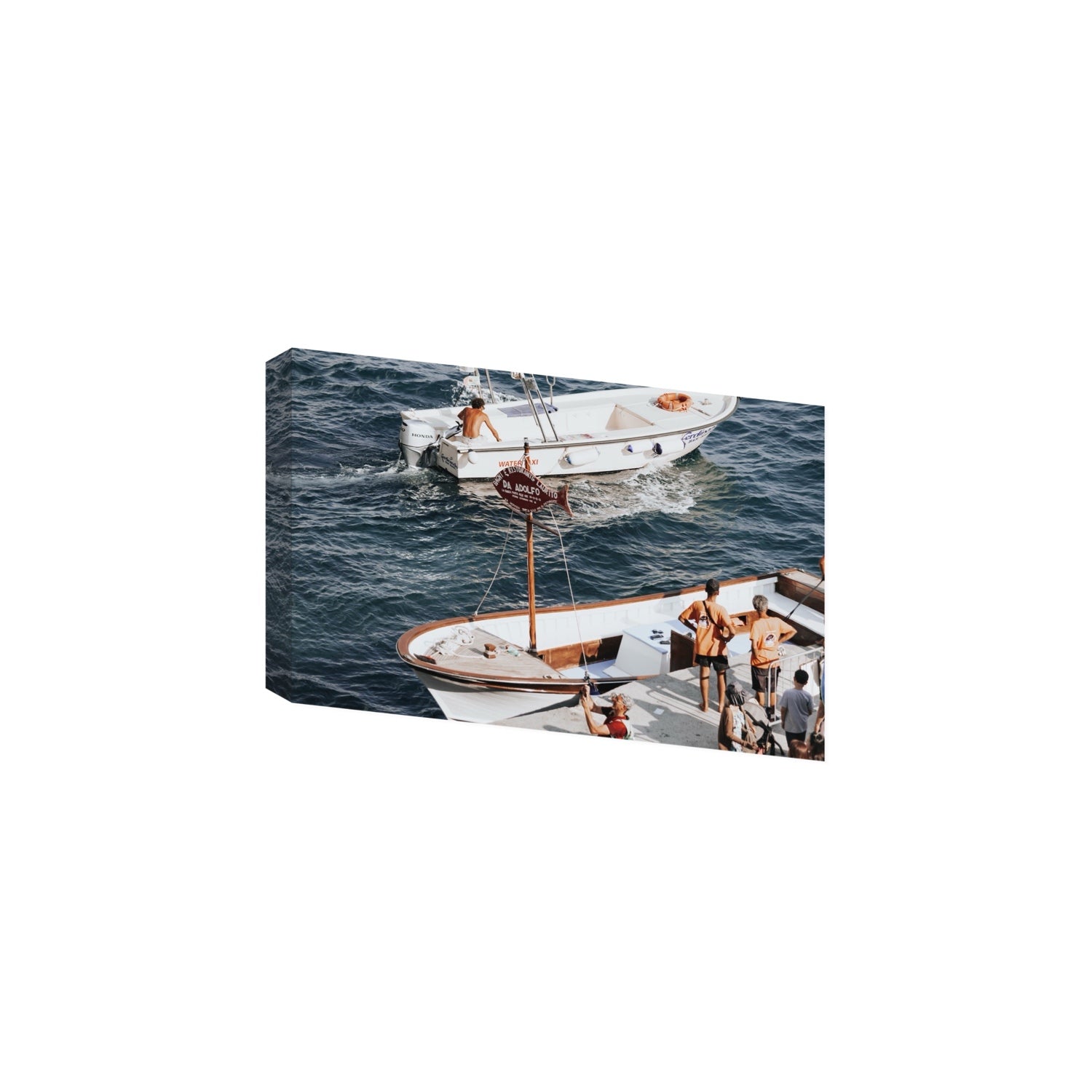 Water Taxi Positano wall art Large stretched canvas print