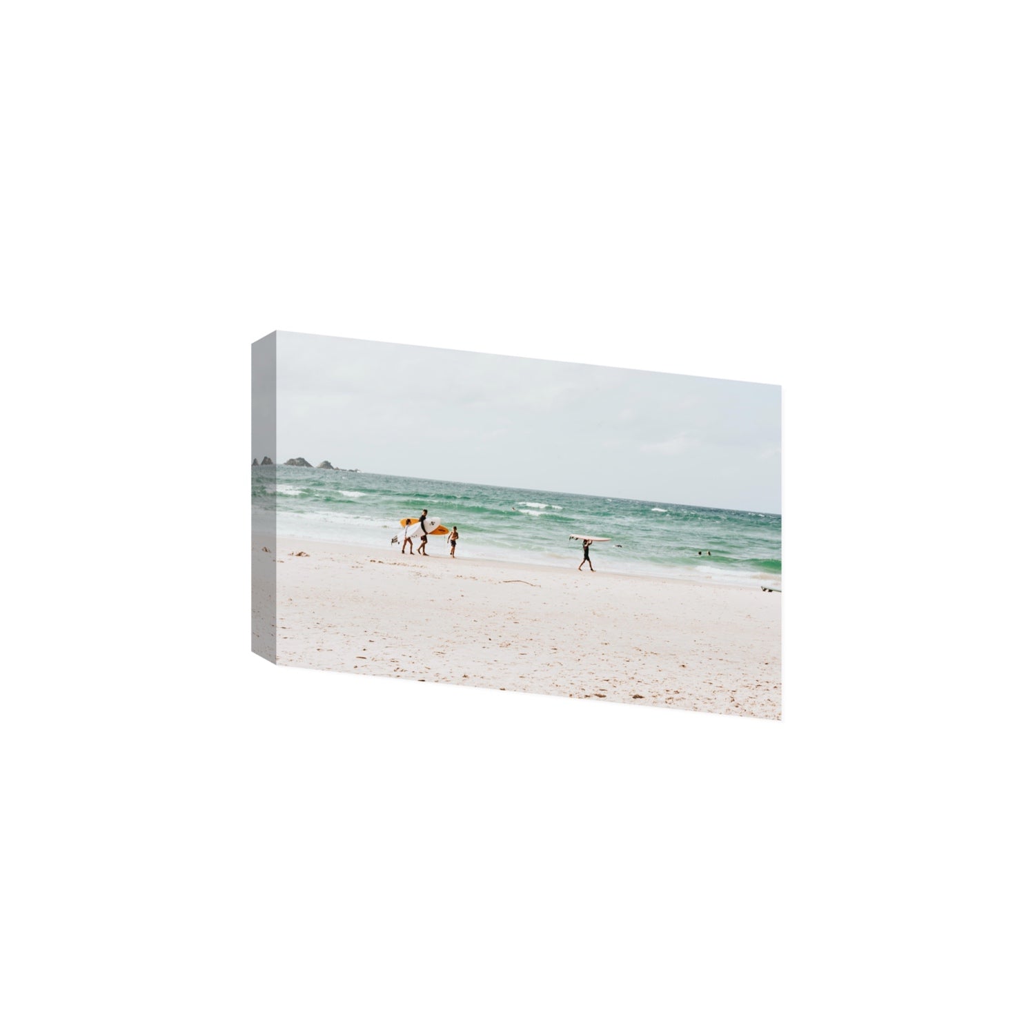 La Famiglia Byron Bay Family Surf coastal wall art Large stretched canvas print