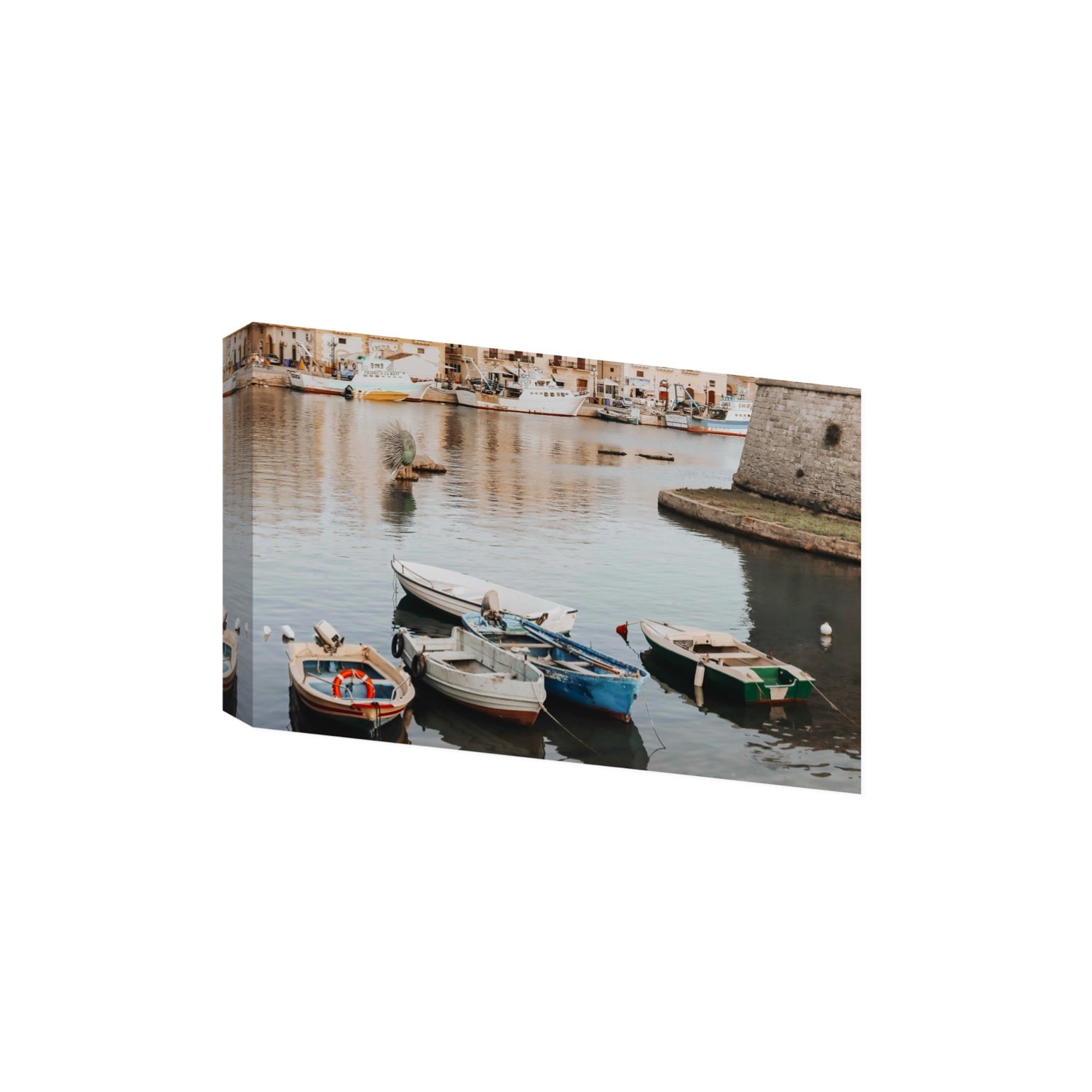 Cinque Barche Puglia Gallipoli Italian art print Extra Large stretched canvas print