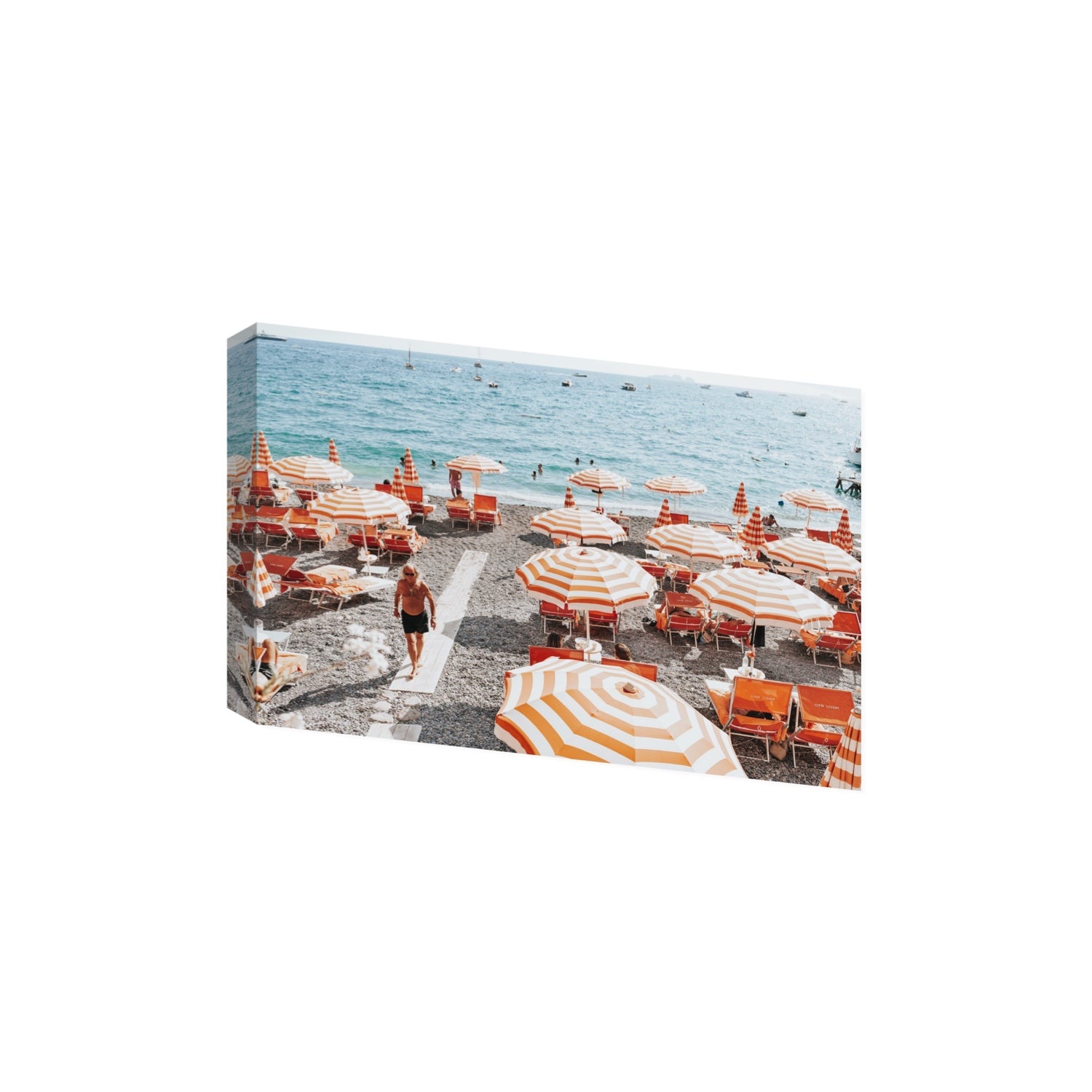 Shoreline Strut Positano wall art Extra Large stretched canvas print