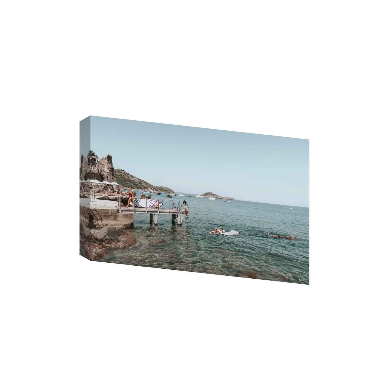 Retro Glamour Tuscany coastal Italian wall art Extra Large stretched canvas print