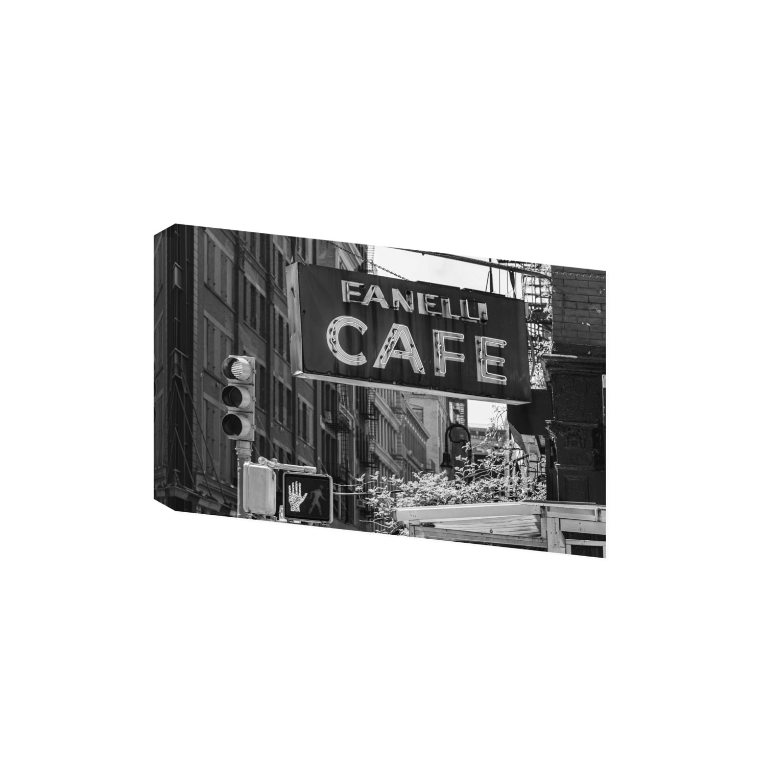 Soho Neon New York NYC Black & White wall art Extra Large stretched canvas print