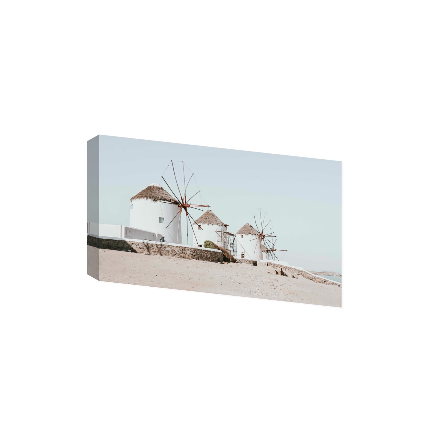Rustic Icons Mykonos Greek island wall art Extra Large stretched canvas print