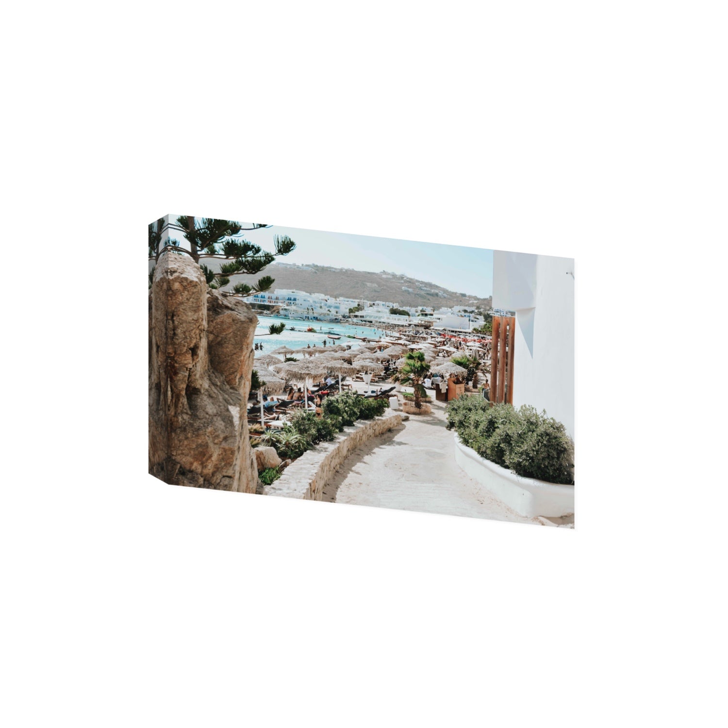 Kalimera Mykonos Greek island wall art Extra Large stretched canvas print