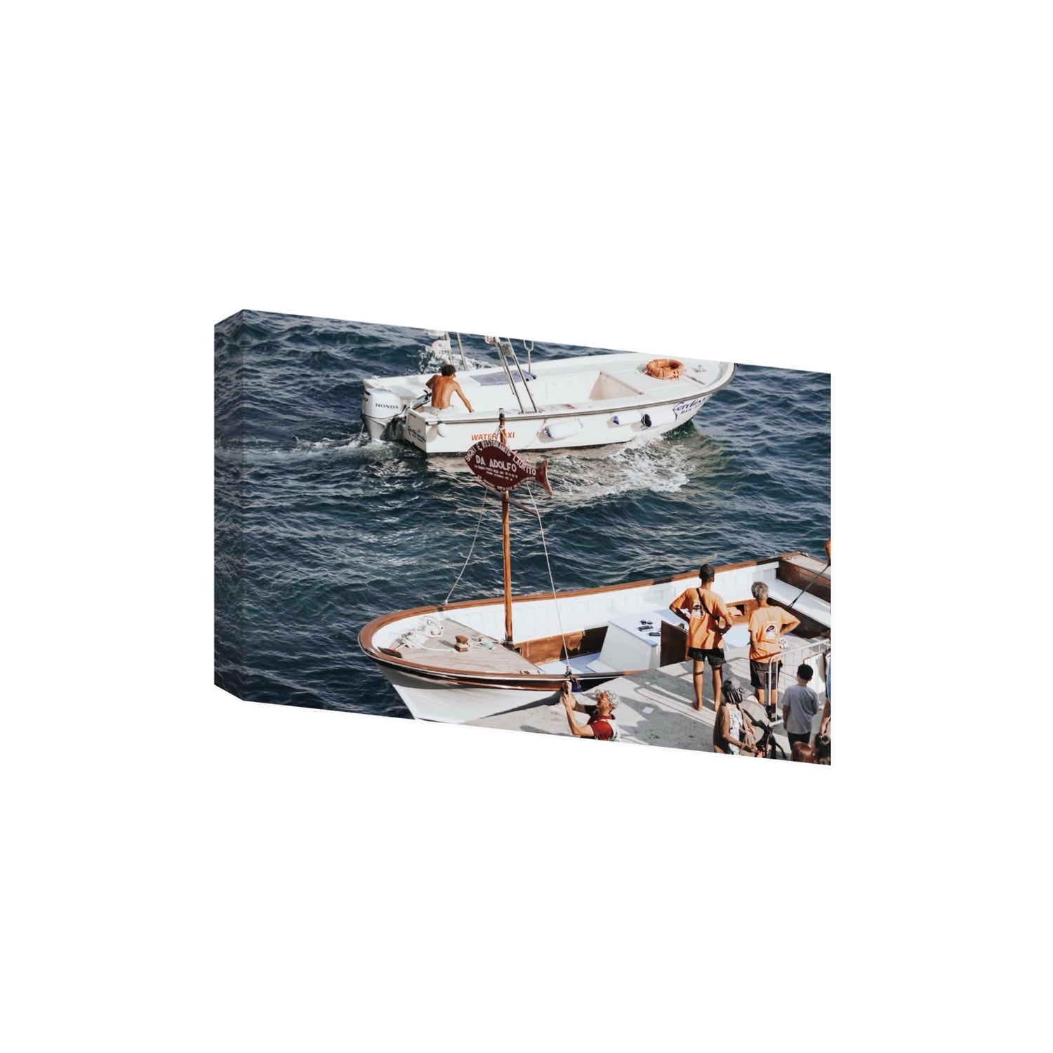 Water Taxi Positano wall art Extra Large stretched canvas print